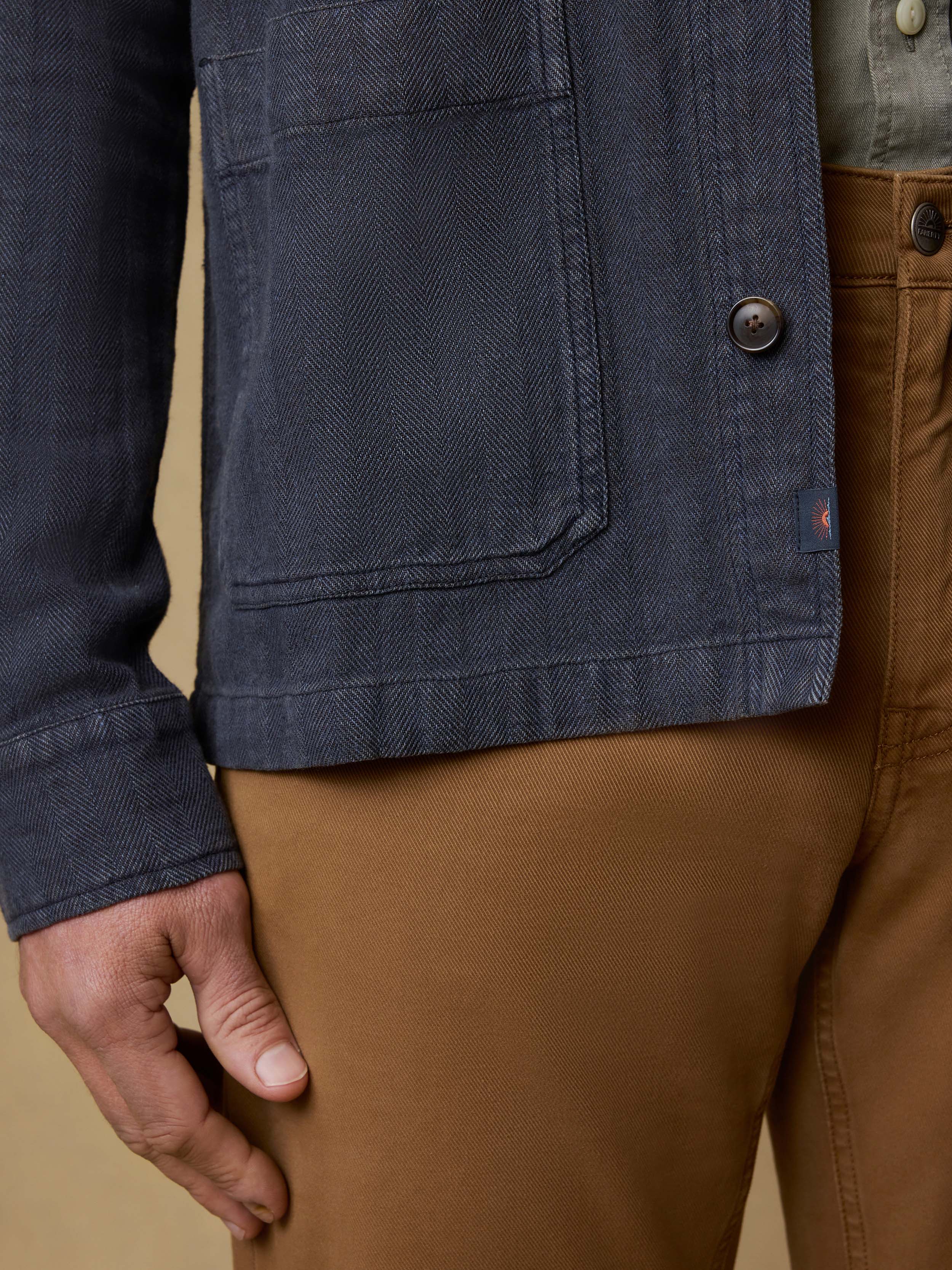 Herringbone Studio Jacket - Polar Night Herringbone | Faherty Brand