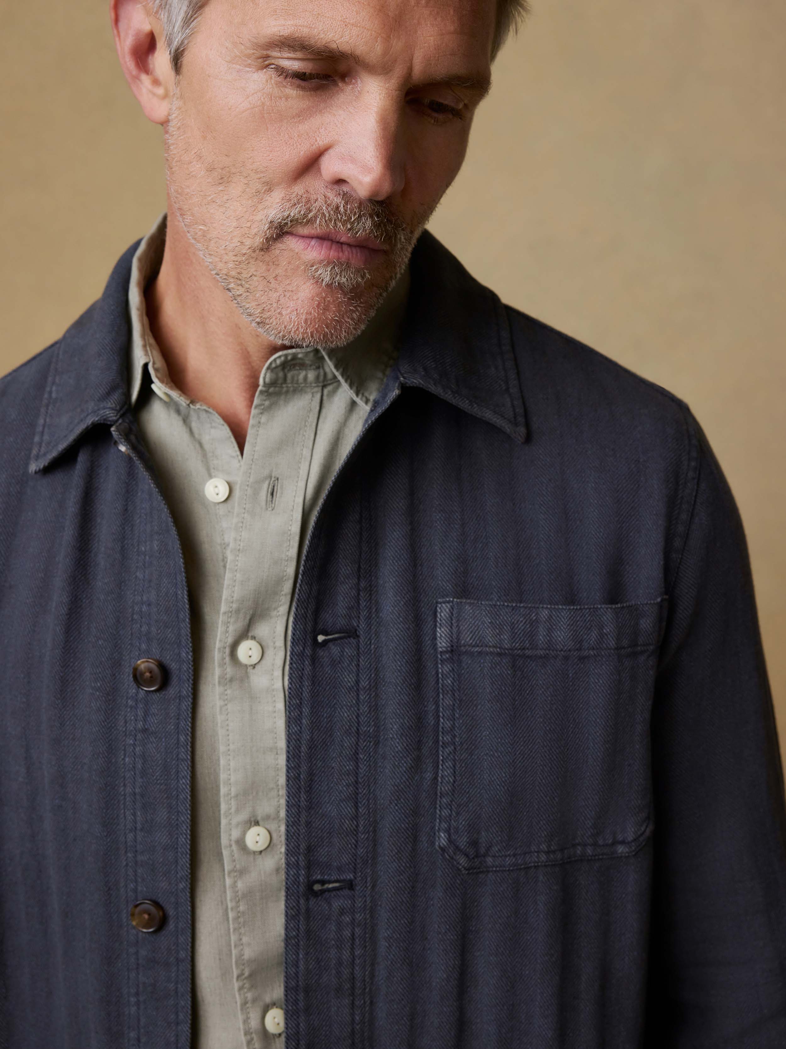 Herringbone Studio Jacket - Polar Night Herringbone | Faherty Brand
