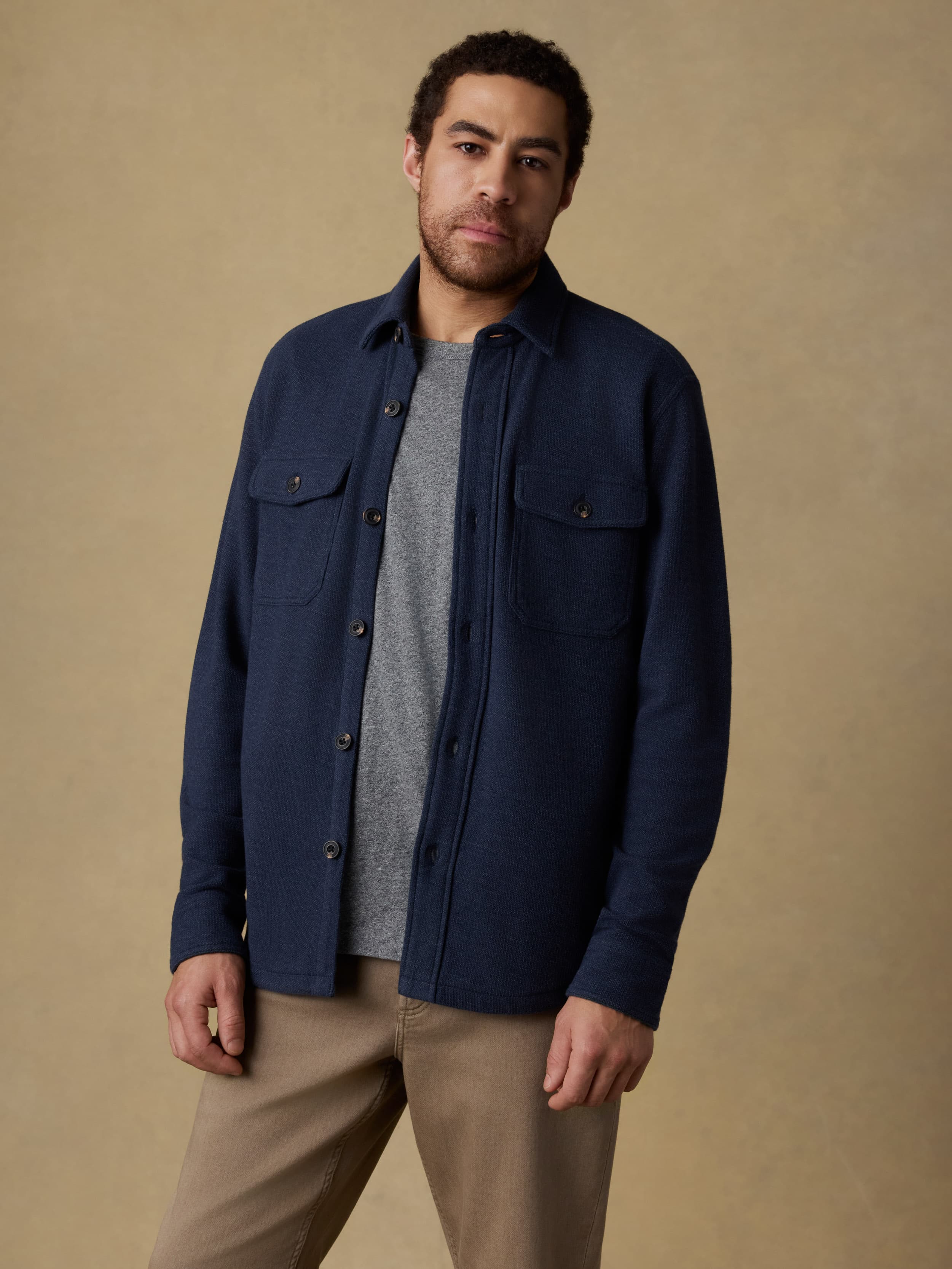Highland Knit CPO - Navy Ridge Melange | Faherty Brand
