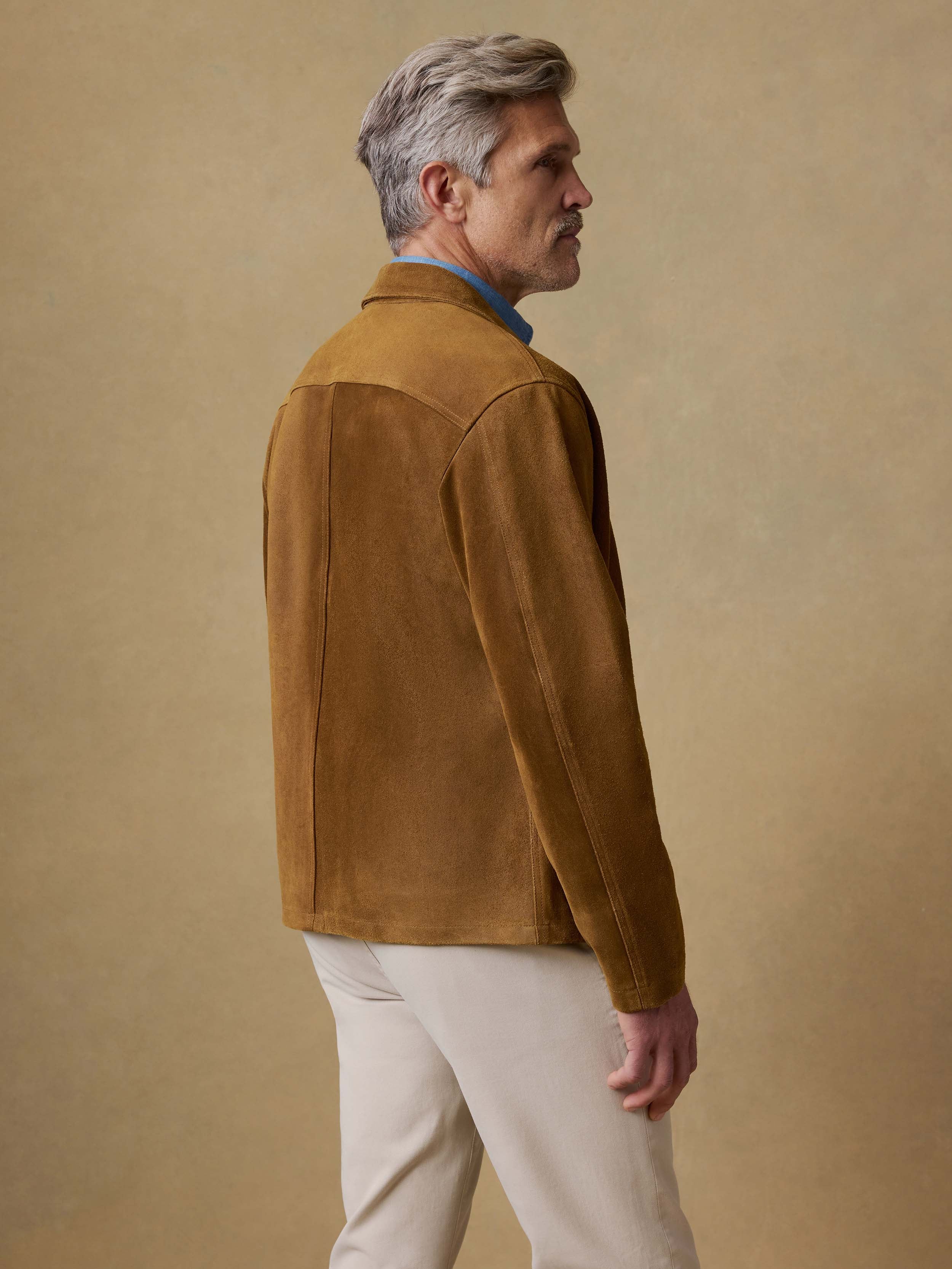 Suede Studio Jacket - Golden Chestnut | Faherty Brand