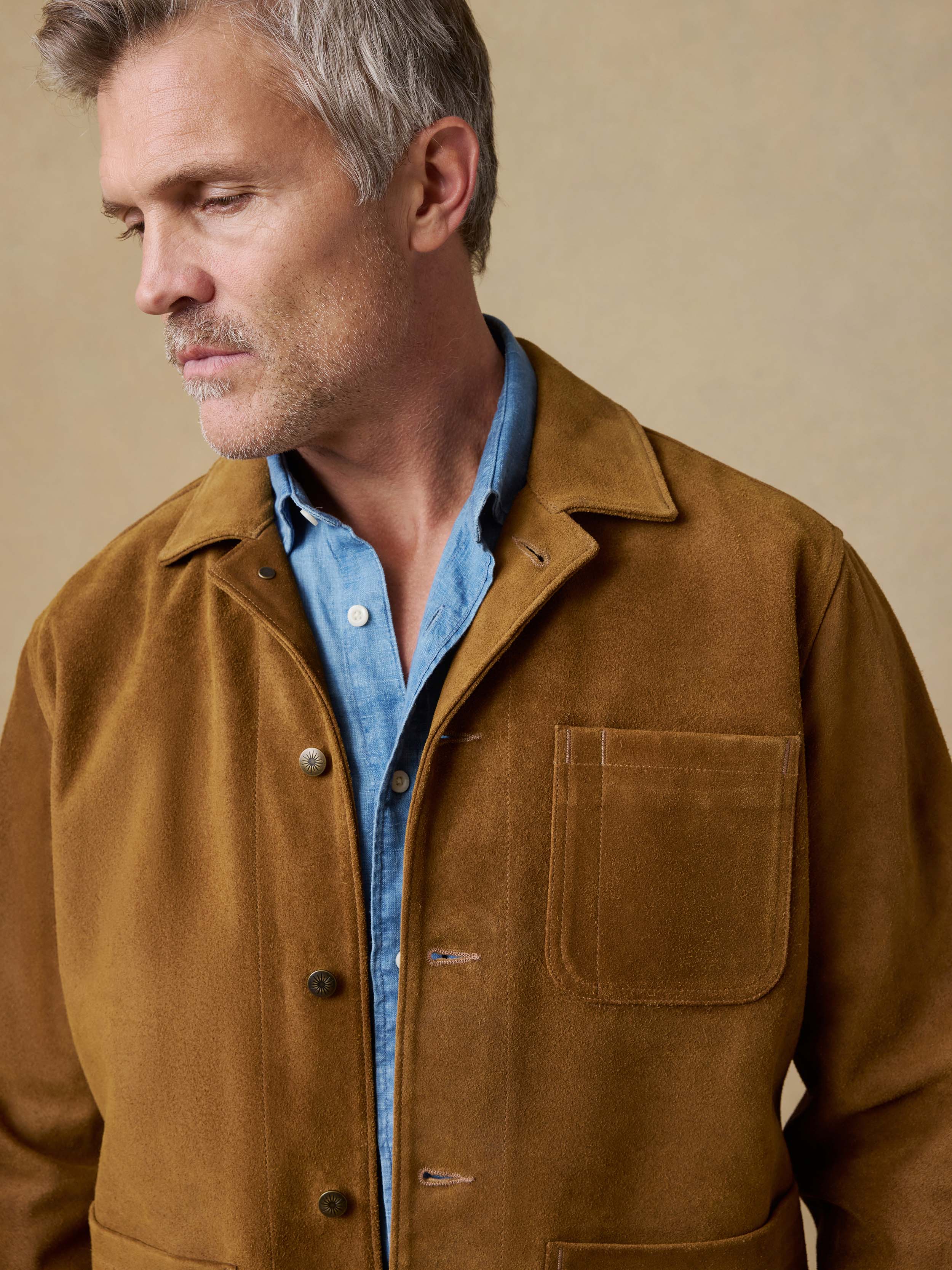 Suede Studio Jacket - Golden Chestnut | Faherty Brand