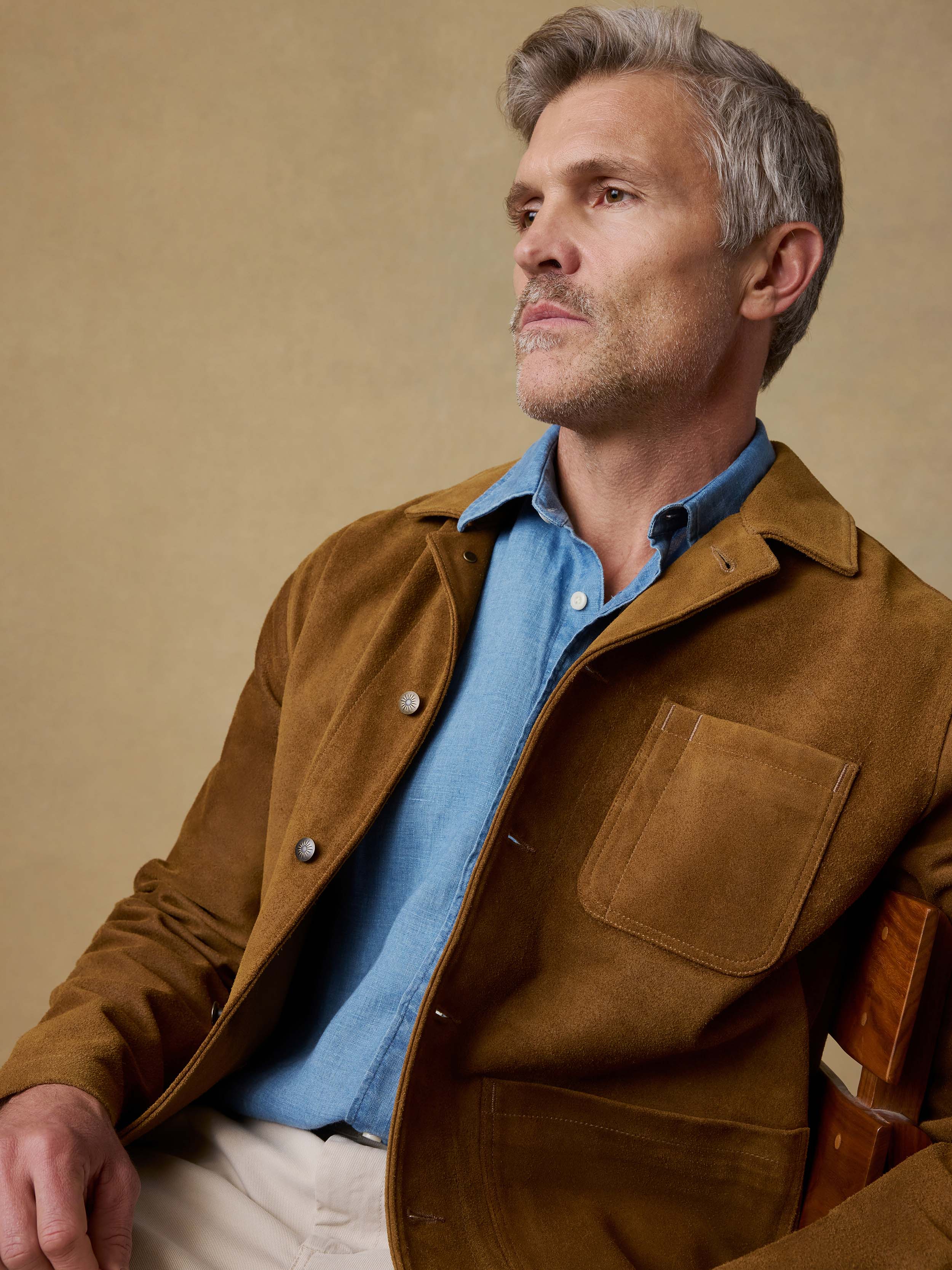 Suede Studio Jacket - Golden Chestnut | Faherty Brand