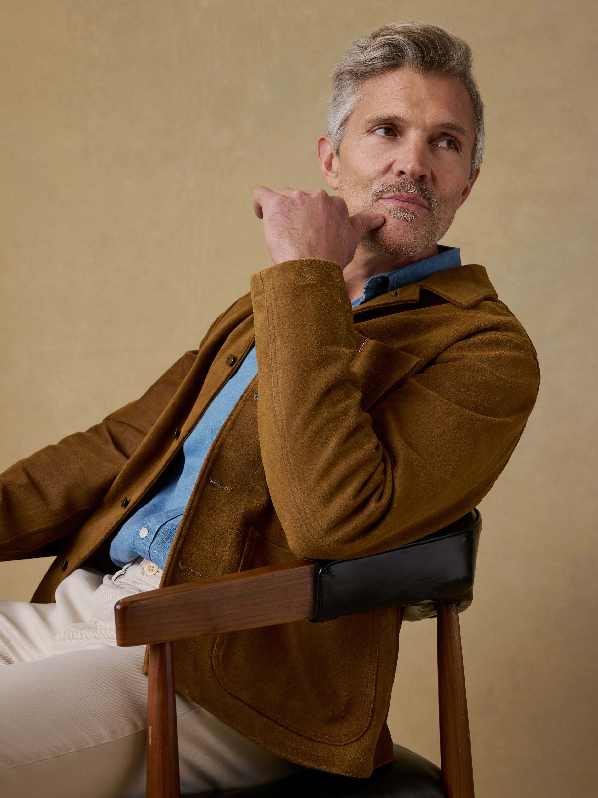 Suede Studio Jacket - Golden Chestnut | Faherty Brand