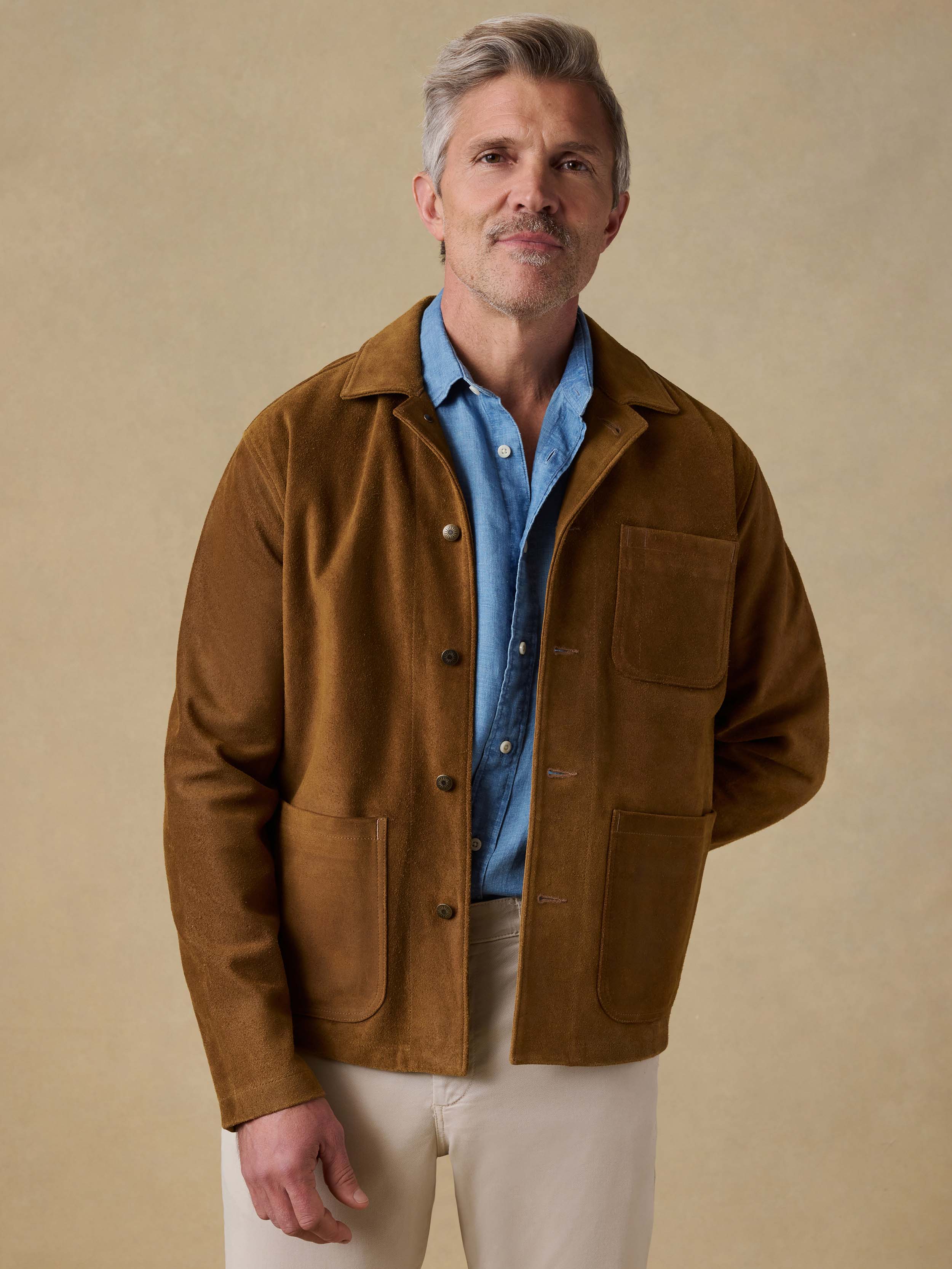 Suede Studio Jacket - Golden Chestnut | Faherty Brand