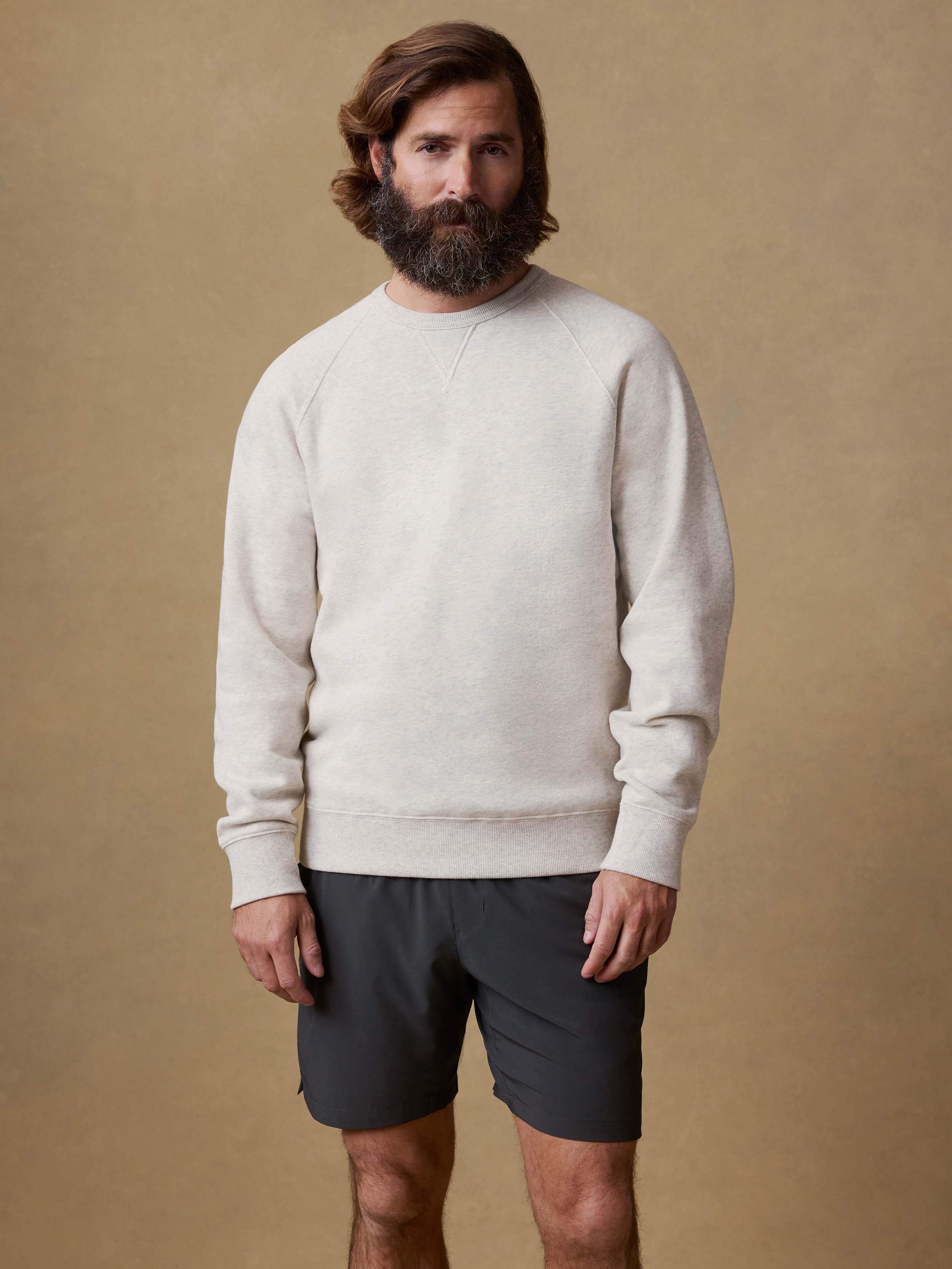 High Standard Fleece Crewneck - Antique Ivory Heather | Faherty Brand
