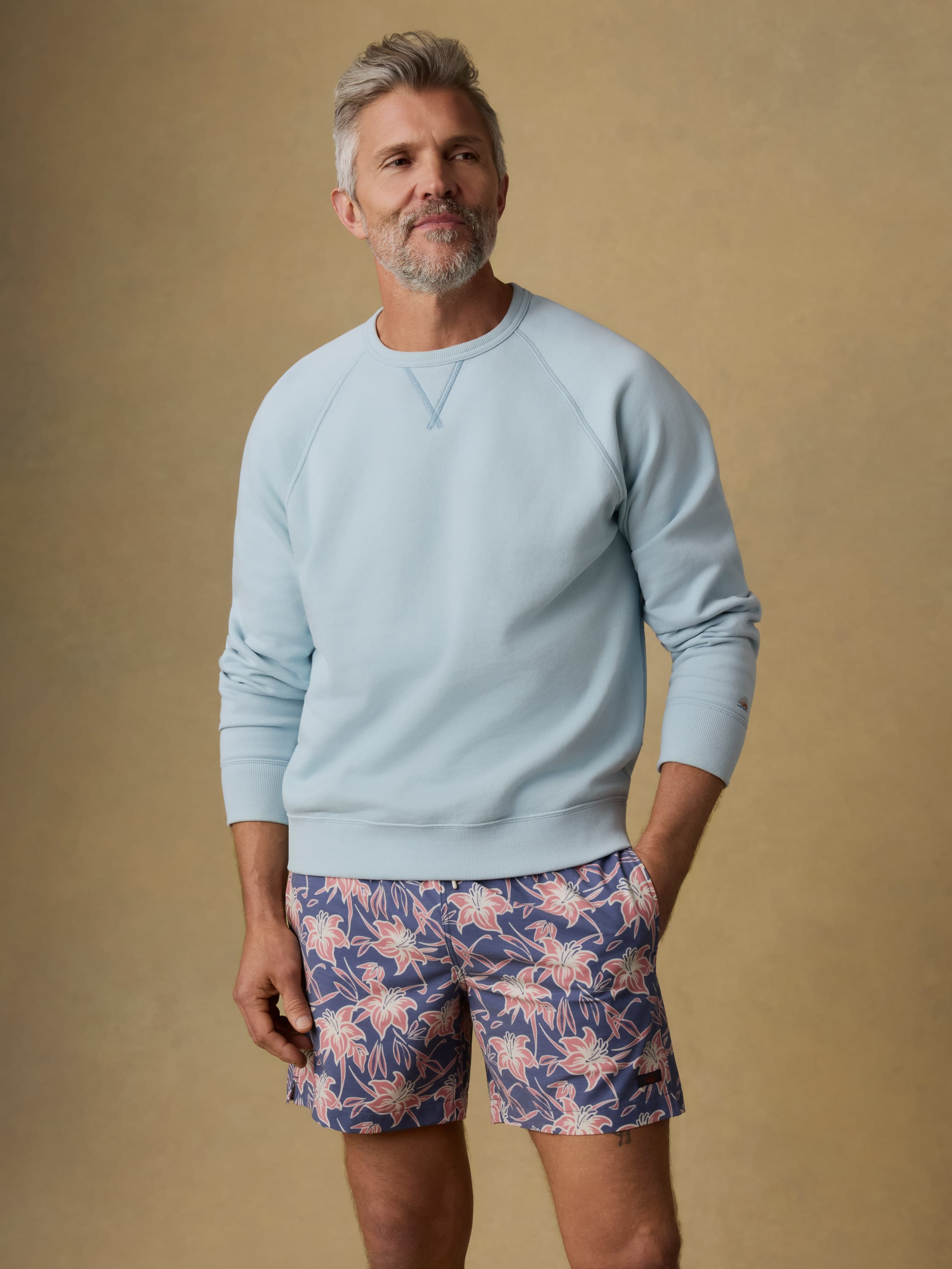 High Standard Fleece Crewneck - Blue Brook | Faherty Brand