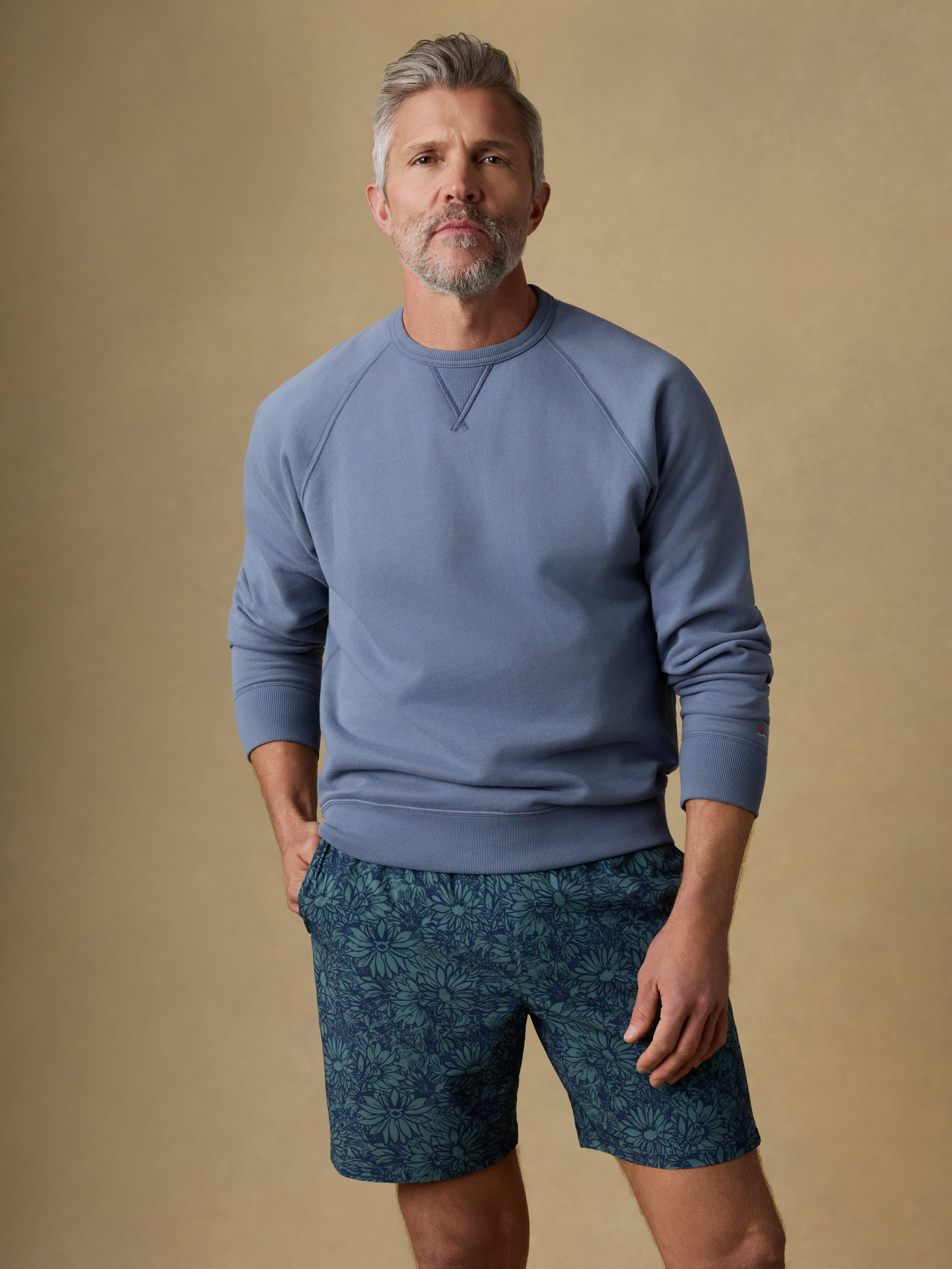 High Standard Fleece Crewneck - Flint | Faherty Brand