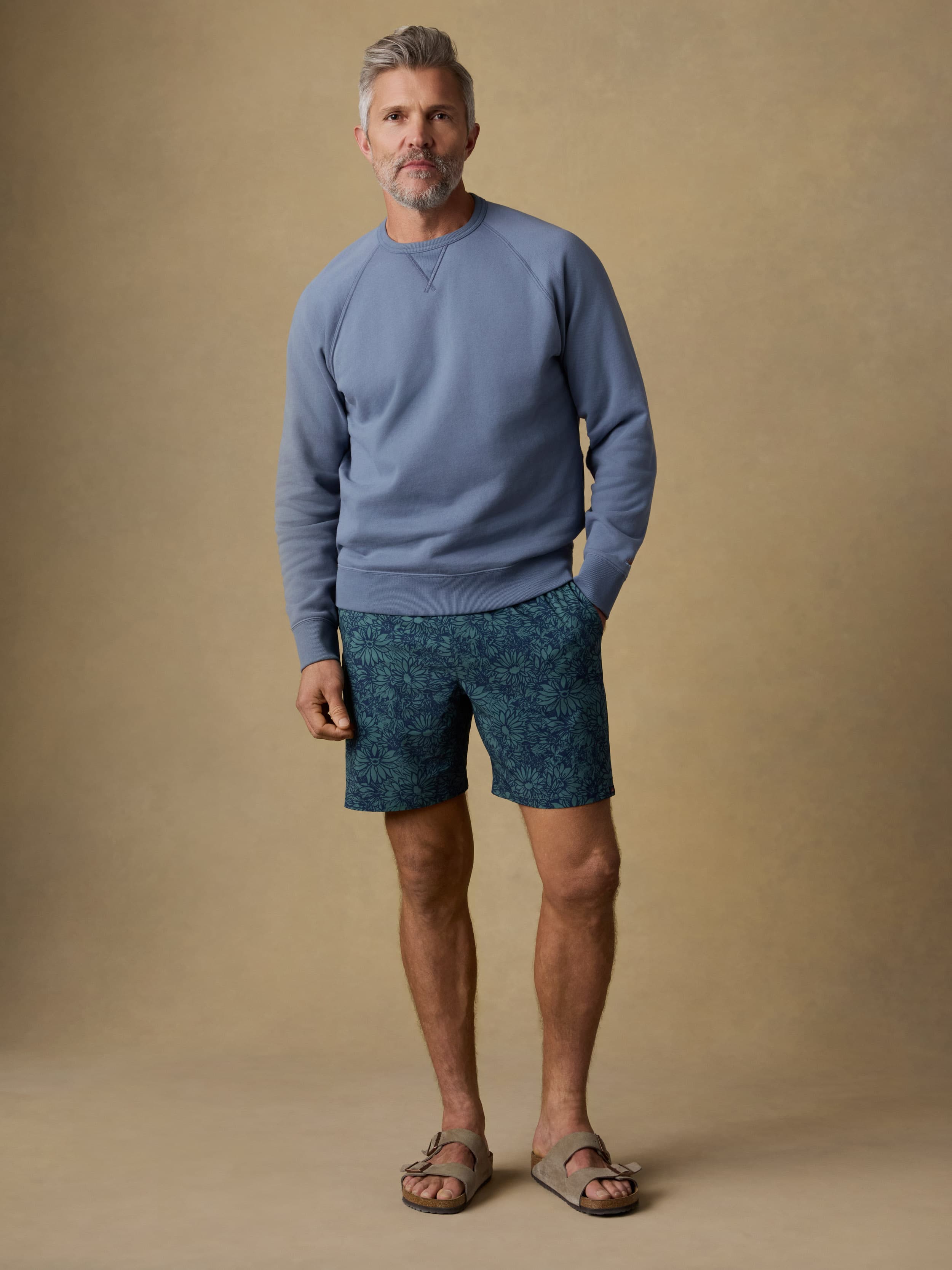 High Standard Fleece Crewneck - Flint | Faherty Brand