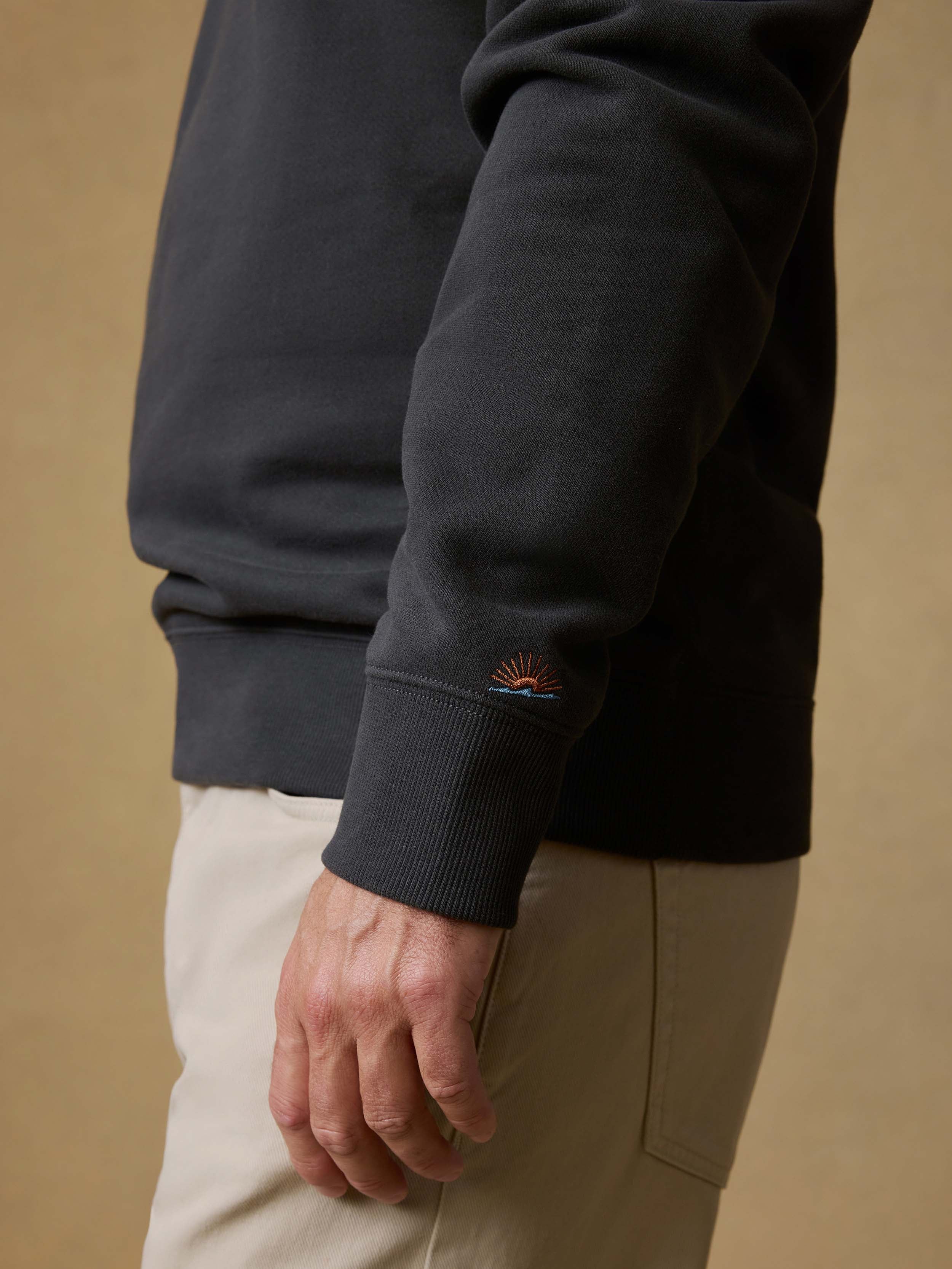 High Standard Fleece Crewneck - Mountain Black | Faherty Brand