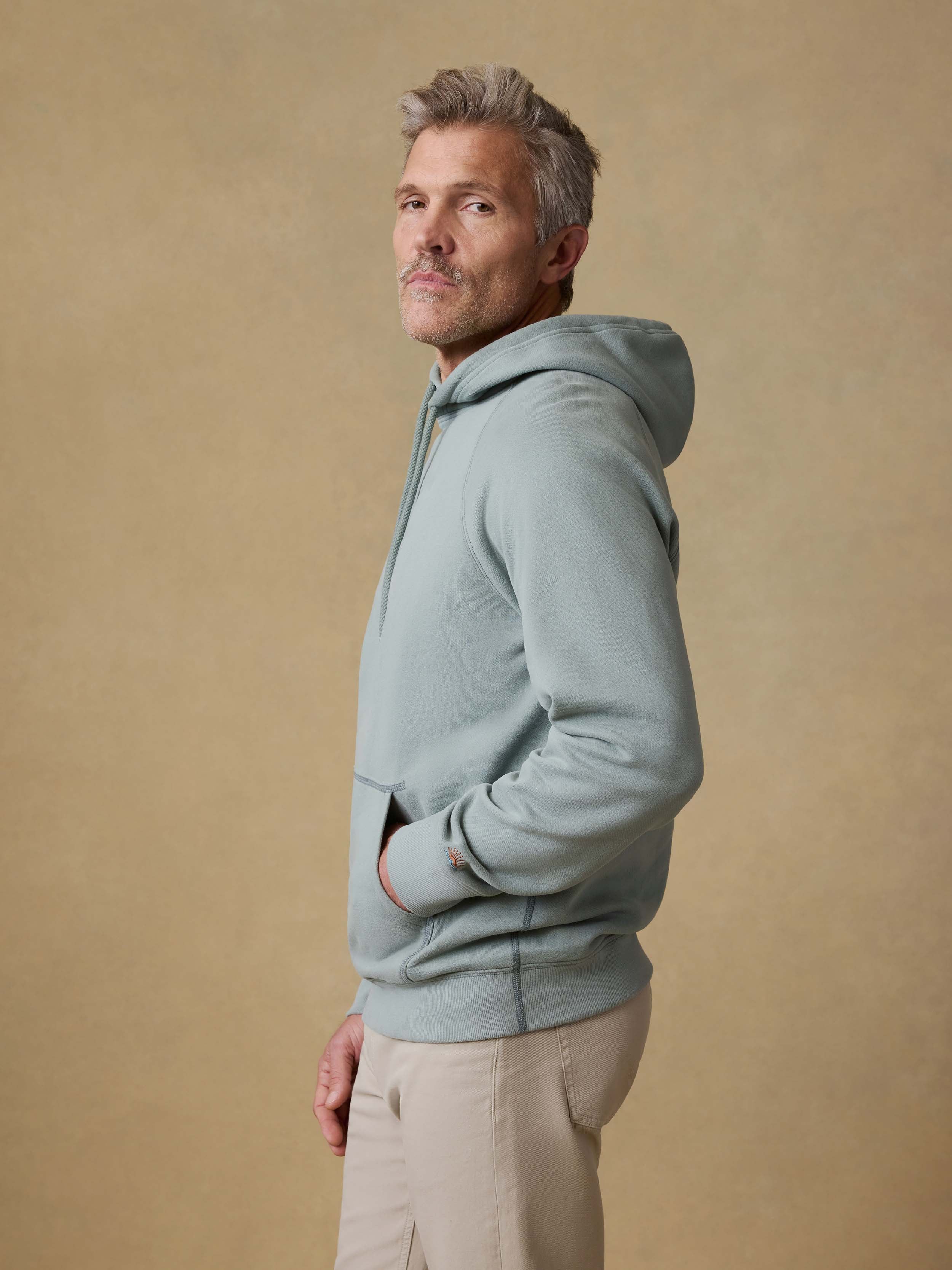 High Standard Fleece Hoodie - Aspen Green | Faherty Brand