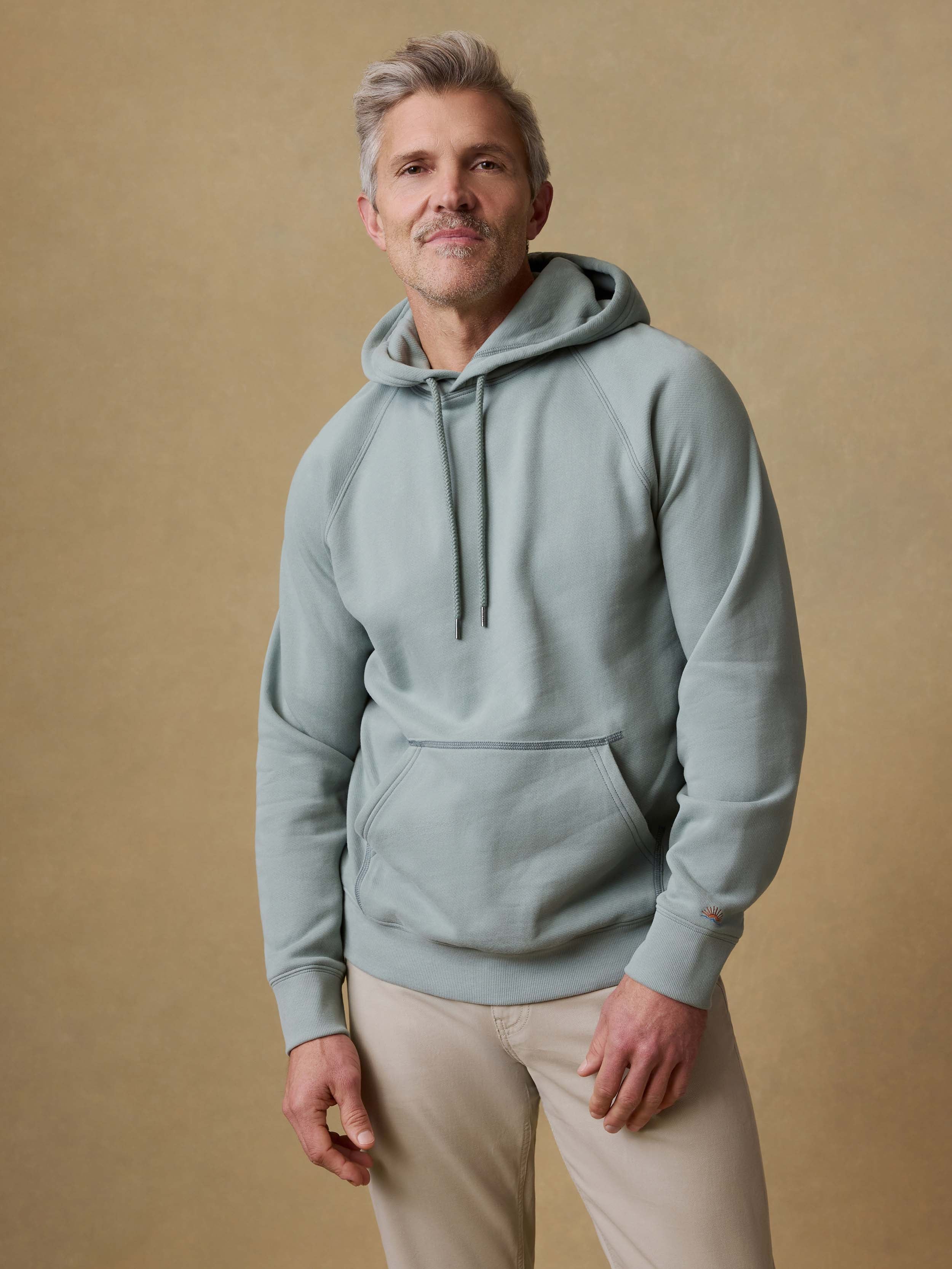 High Standard Fleece Hoodie - Aspen Green | Faherty Brand