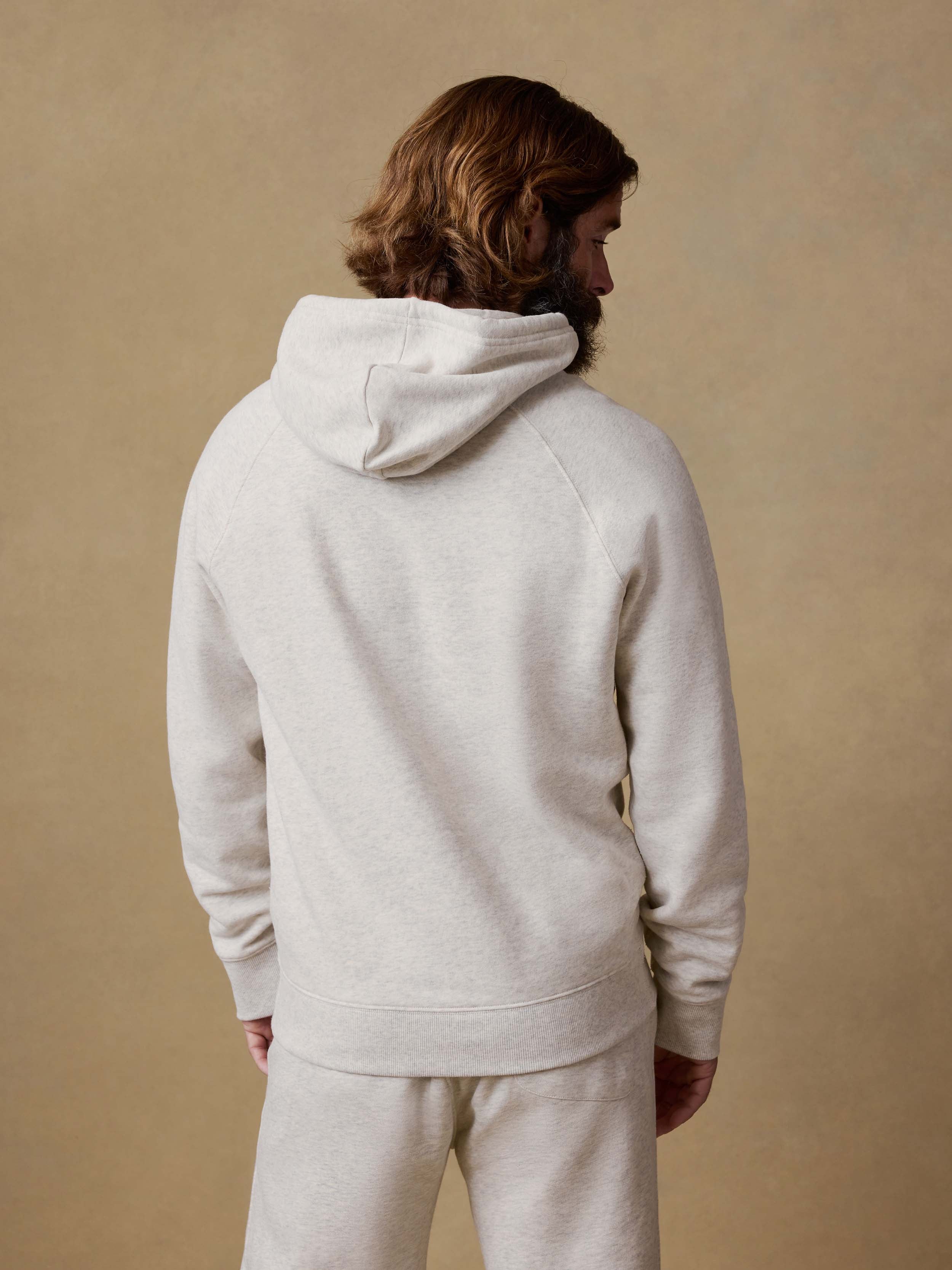 High Standard Fleece Hoodie - Antique Ivory Heather | Faherty Brand