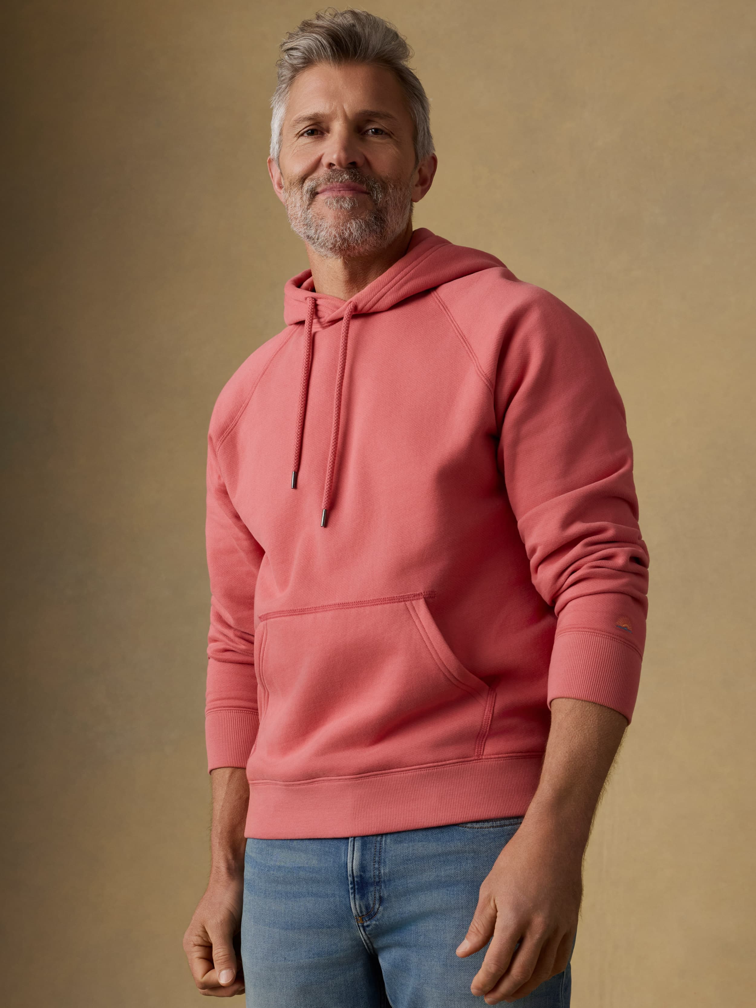 High Standard Fleece Hoodie - Coral Red | Faherty Brand