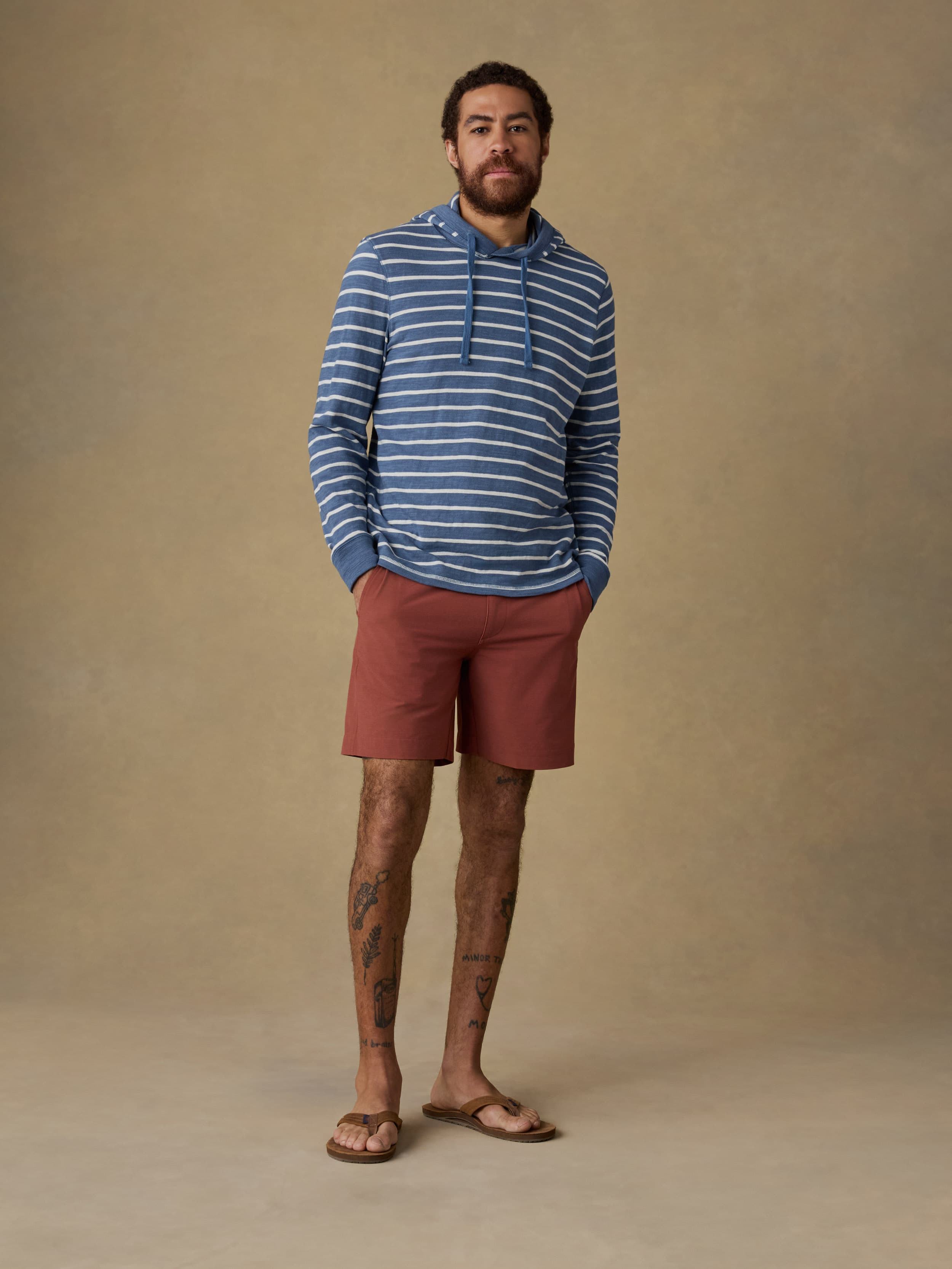 Sunwashed Organic Hoodie - Breaker Blue Breton Stripe | Faherty Brand