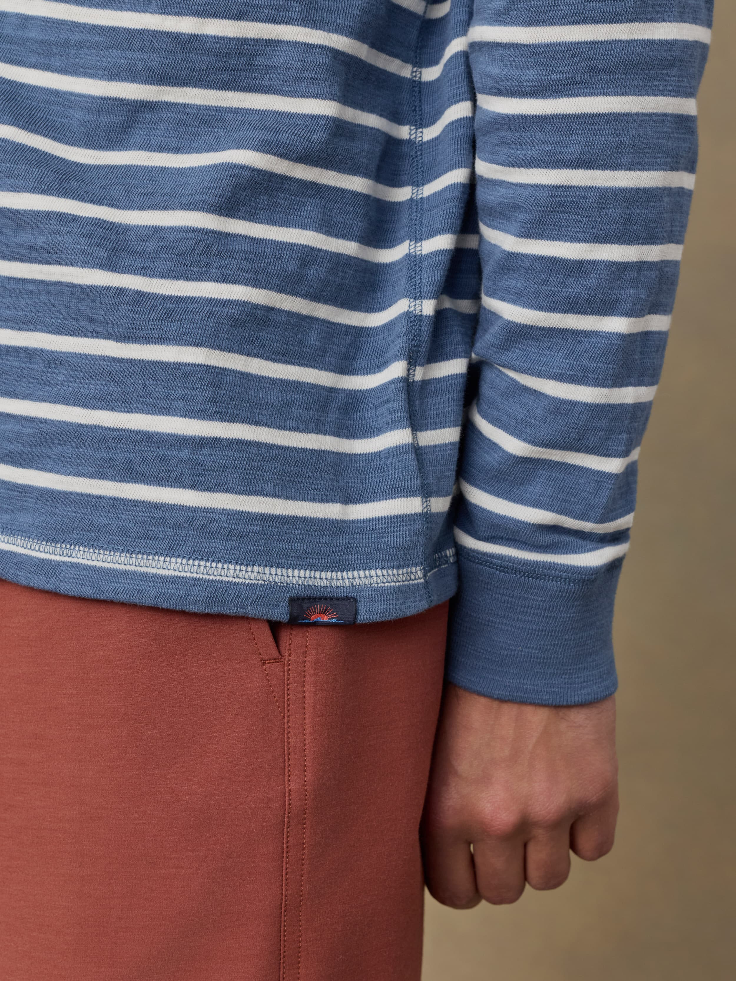 Sunwashed Organic Hoodie - Breaker Blue Breton Stripe | Faherty Brand