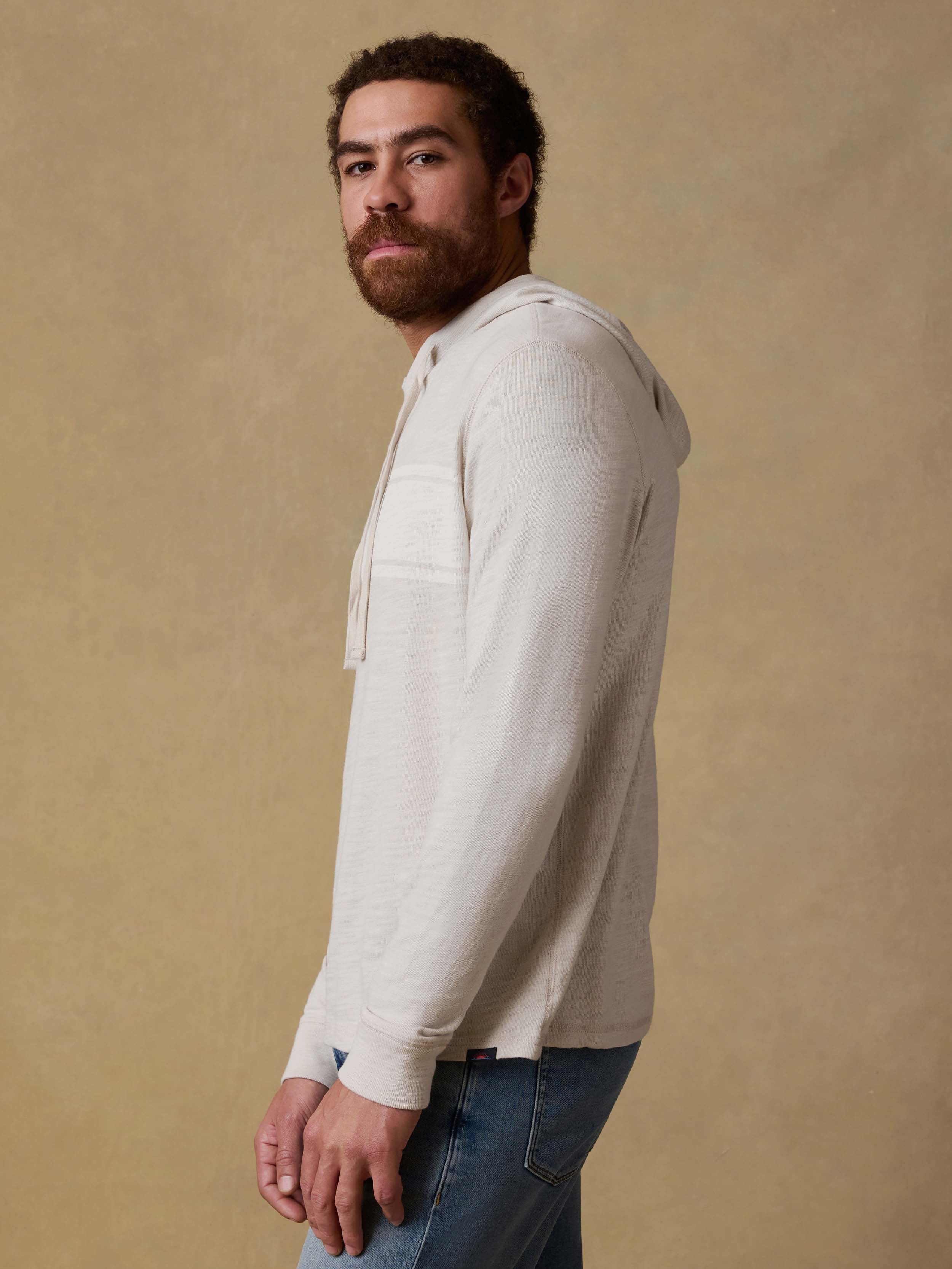 Sunwashed Organic Hoodie - Ice Grey Surf Stripe | Faherty Brand