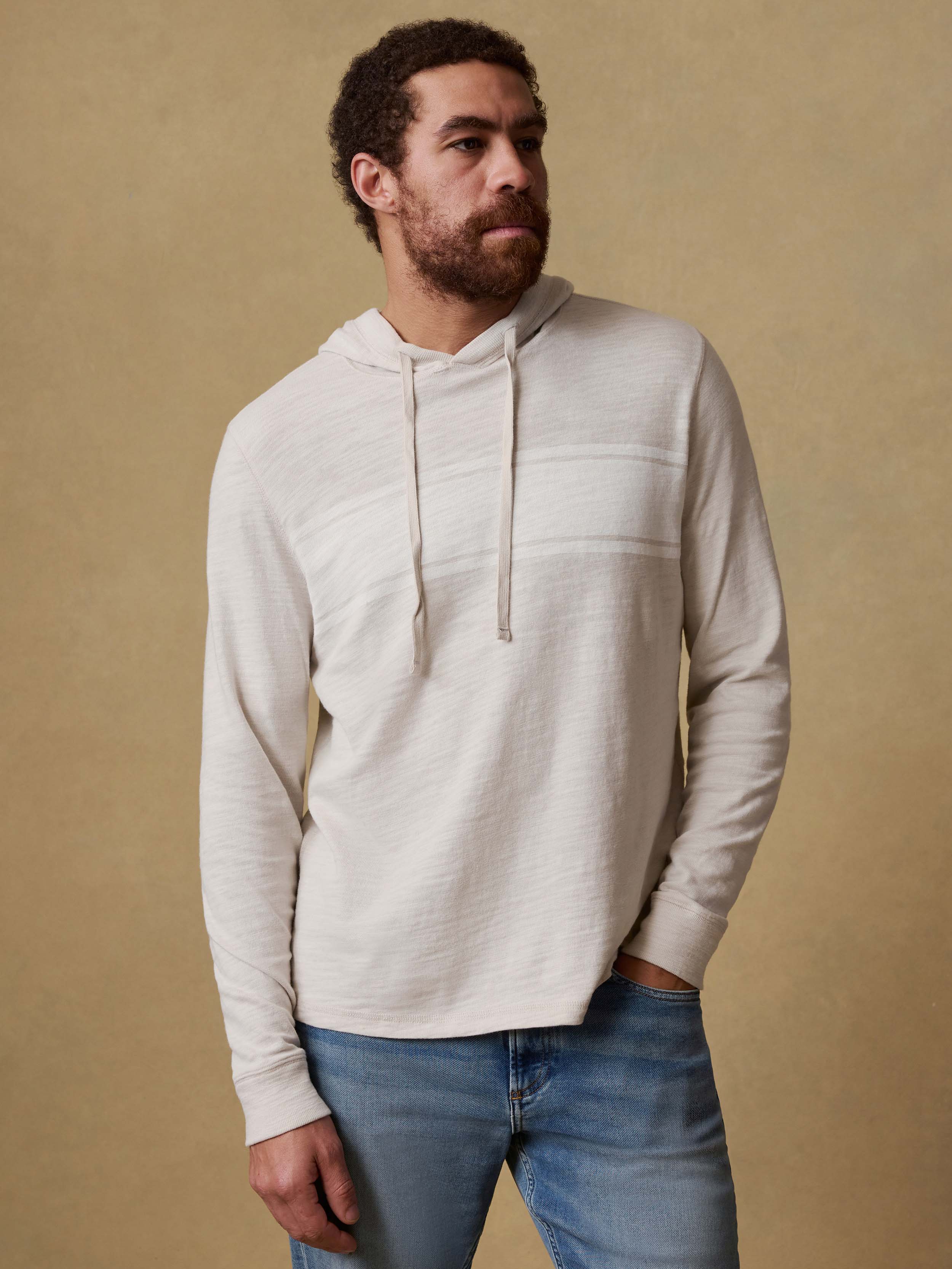 Sunwashed Organic Hoodie - Ice Grey Surf Stripe | Faherty Brand