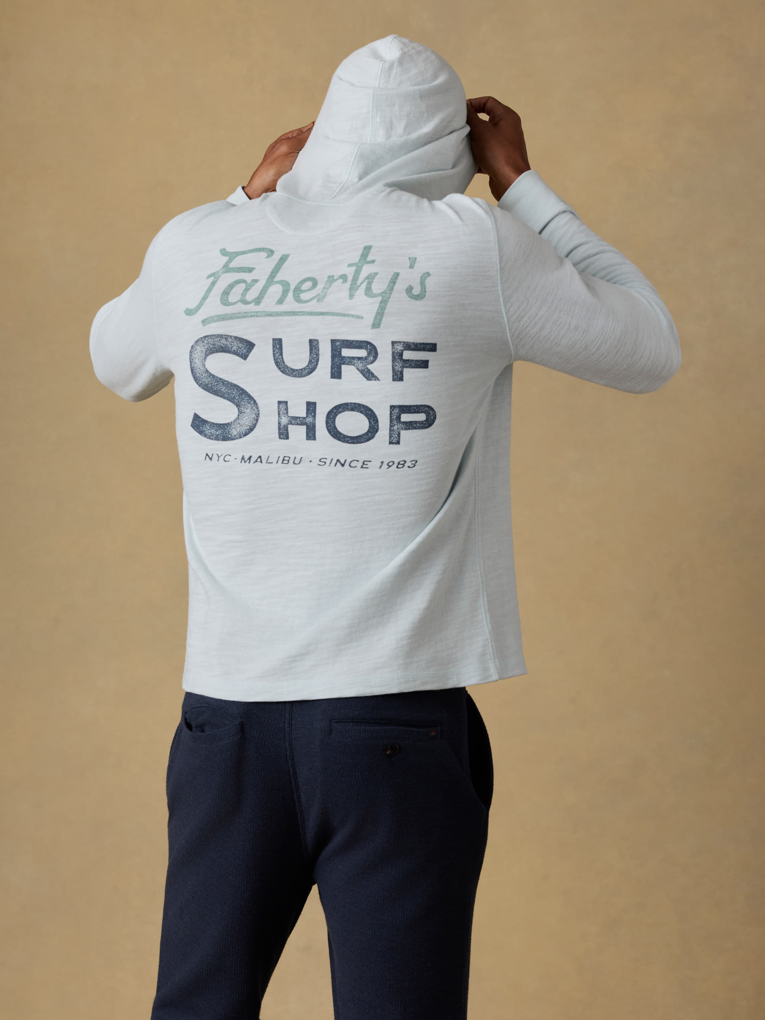Surf Shop Sunwashed Organic Hoodie - Sky | Faherty Brand