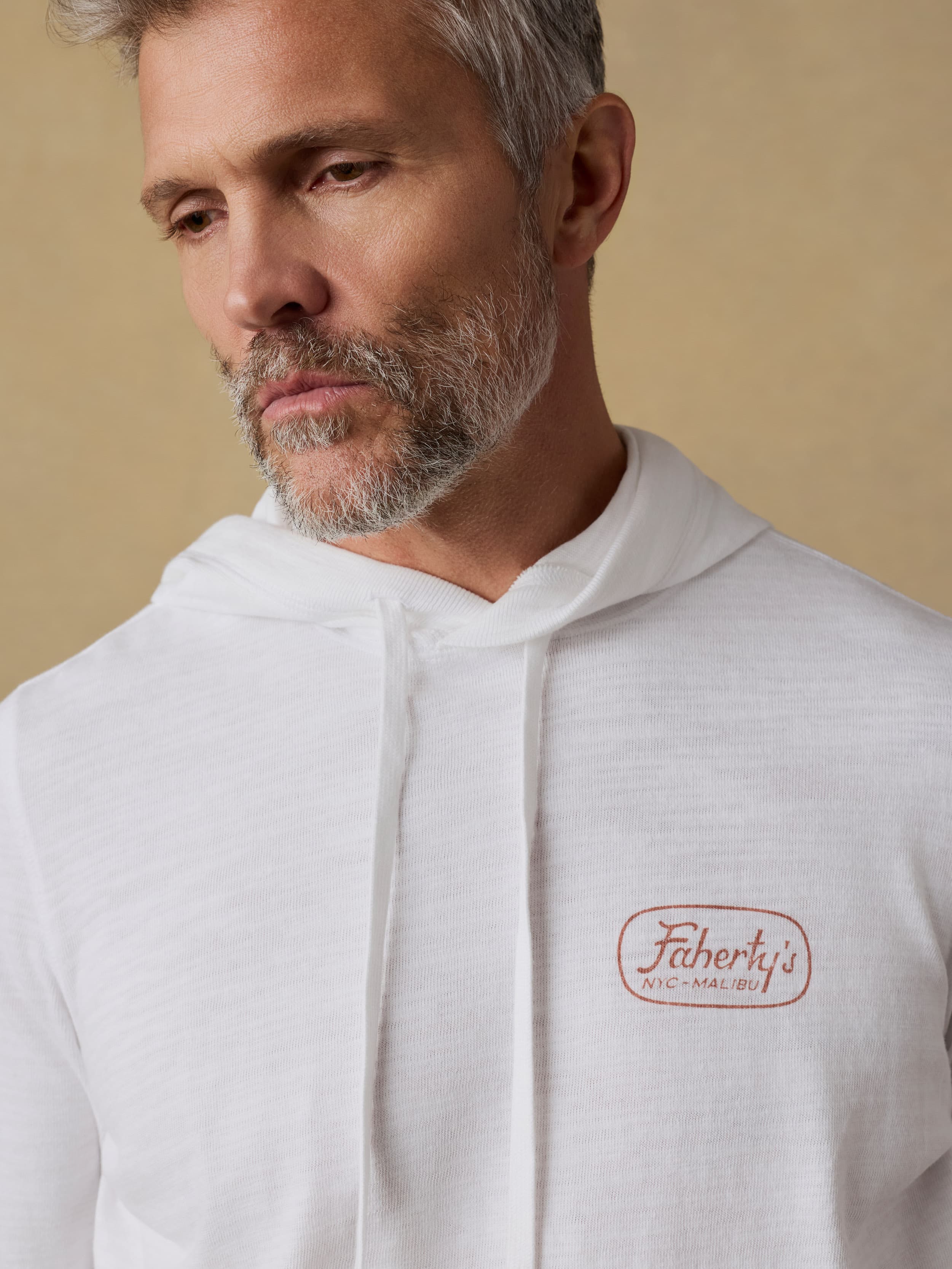 Surf Shop Sunwashed Organic Hoodie - White | Faherty Brand