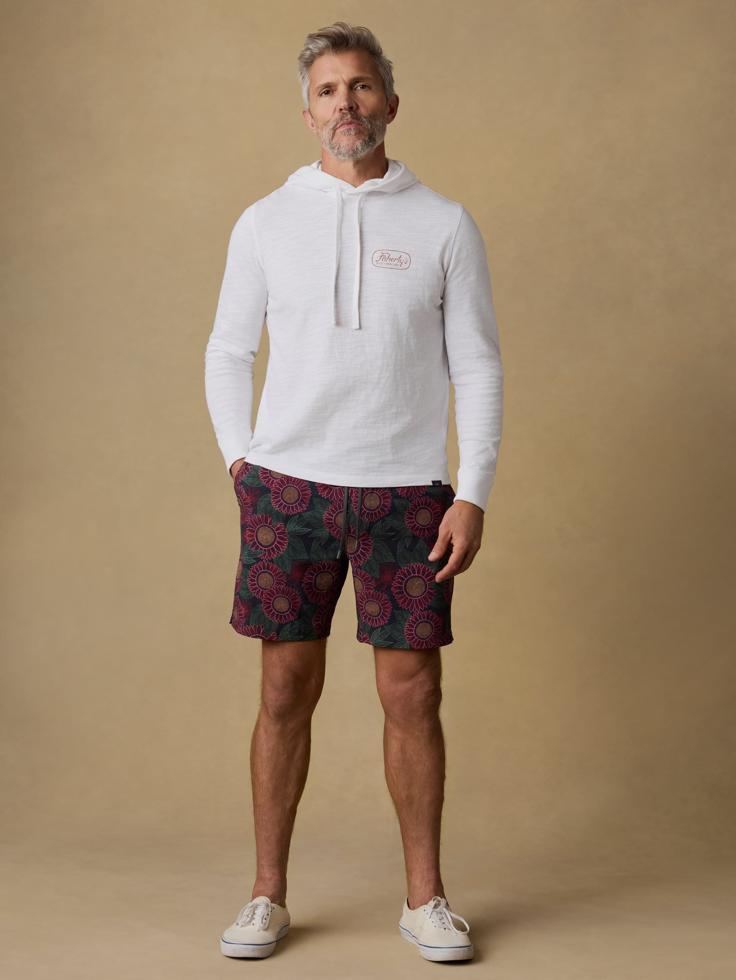 Surf Shop Sunwashed Organic Hoodie - White | Faherty Brand