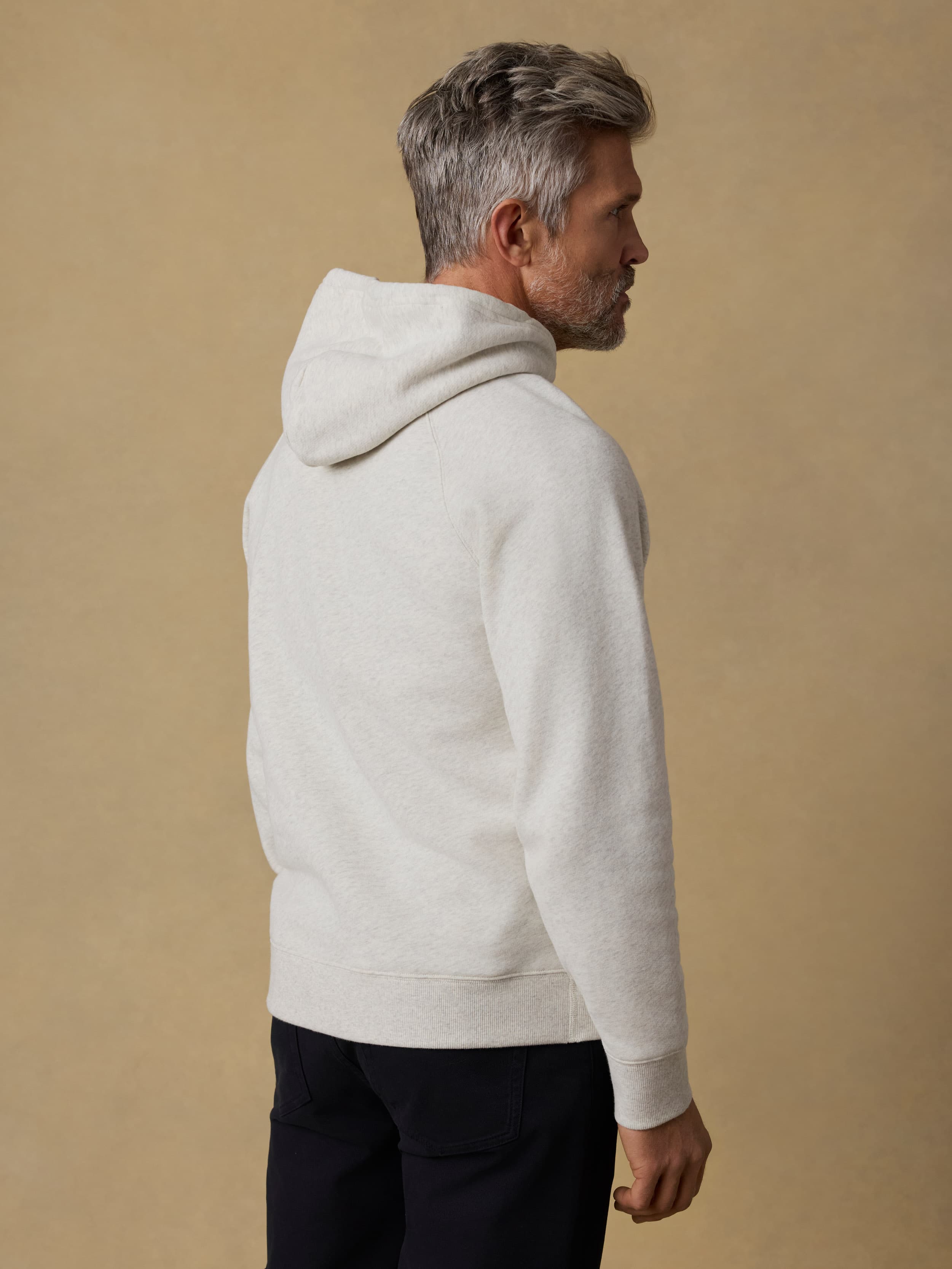 Surf Shop High Standard Fleece Hoodie - Antique Ivory Heather | Faherty Brand