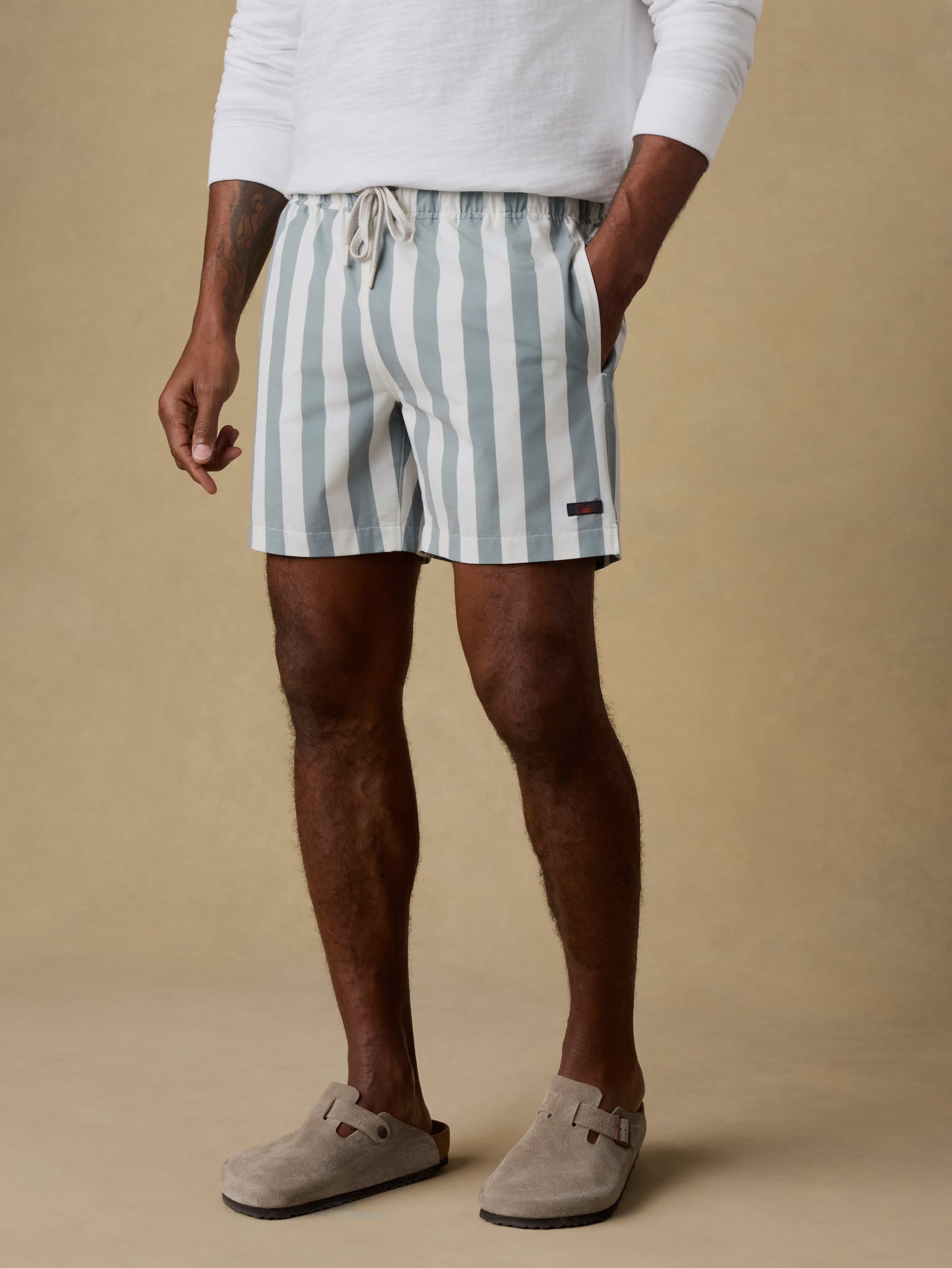 All Day™ Trunk (6") - Sage Awning Stripe | Faherty Brand