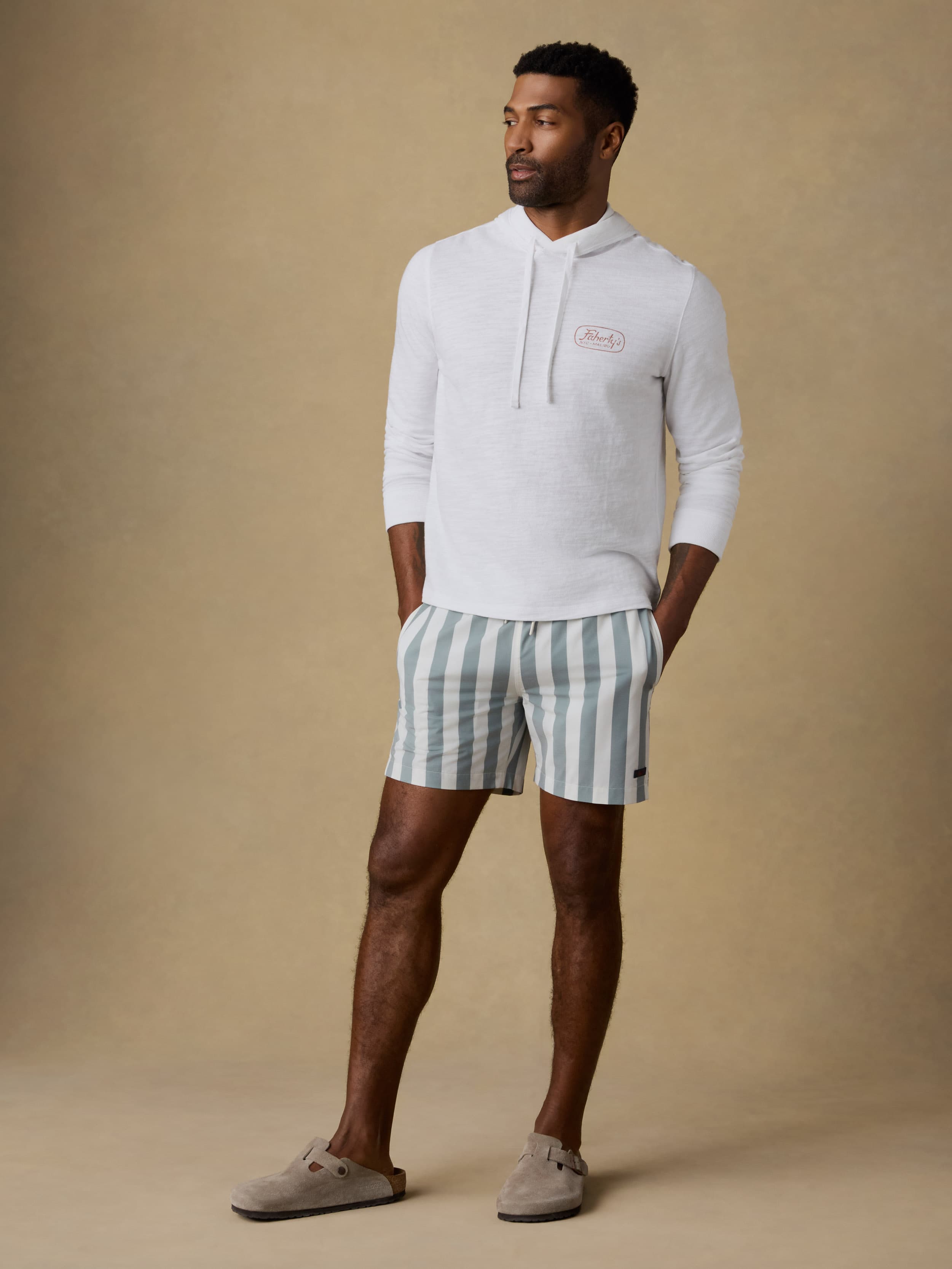 All Day™ Trunk (6") - Sage Awning Stripe | Faherty Brand