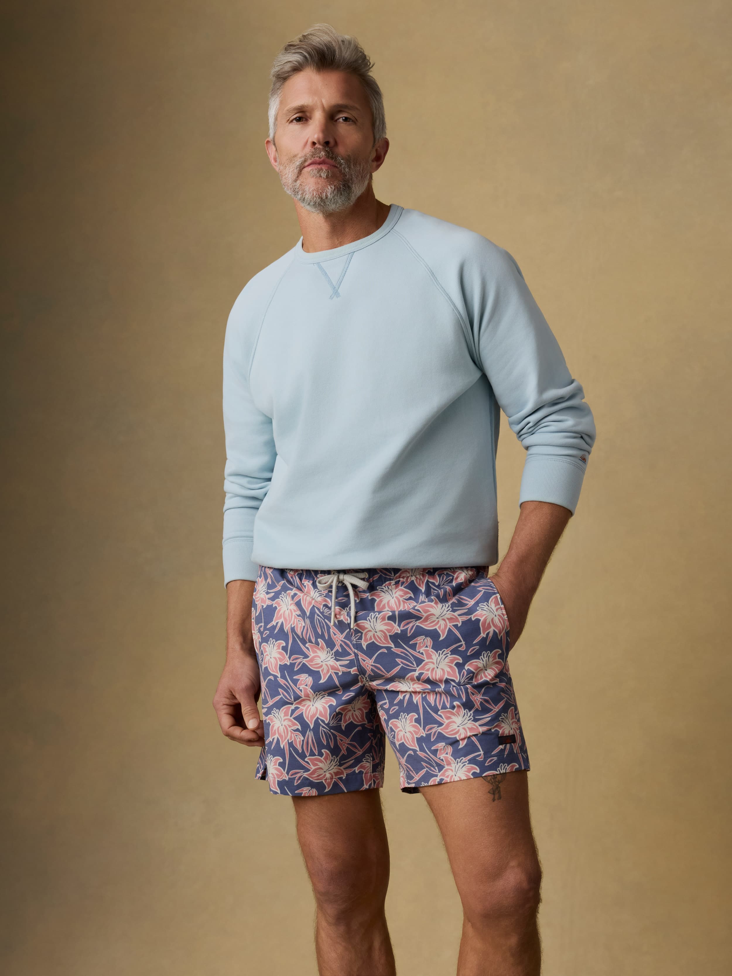 All Day™ Trunk (6") - Navy Red Lotus | Faherty Brand