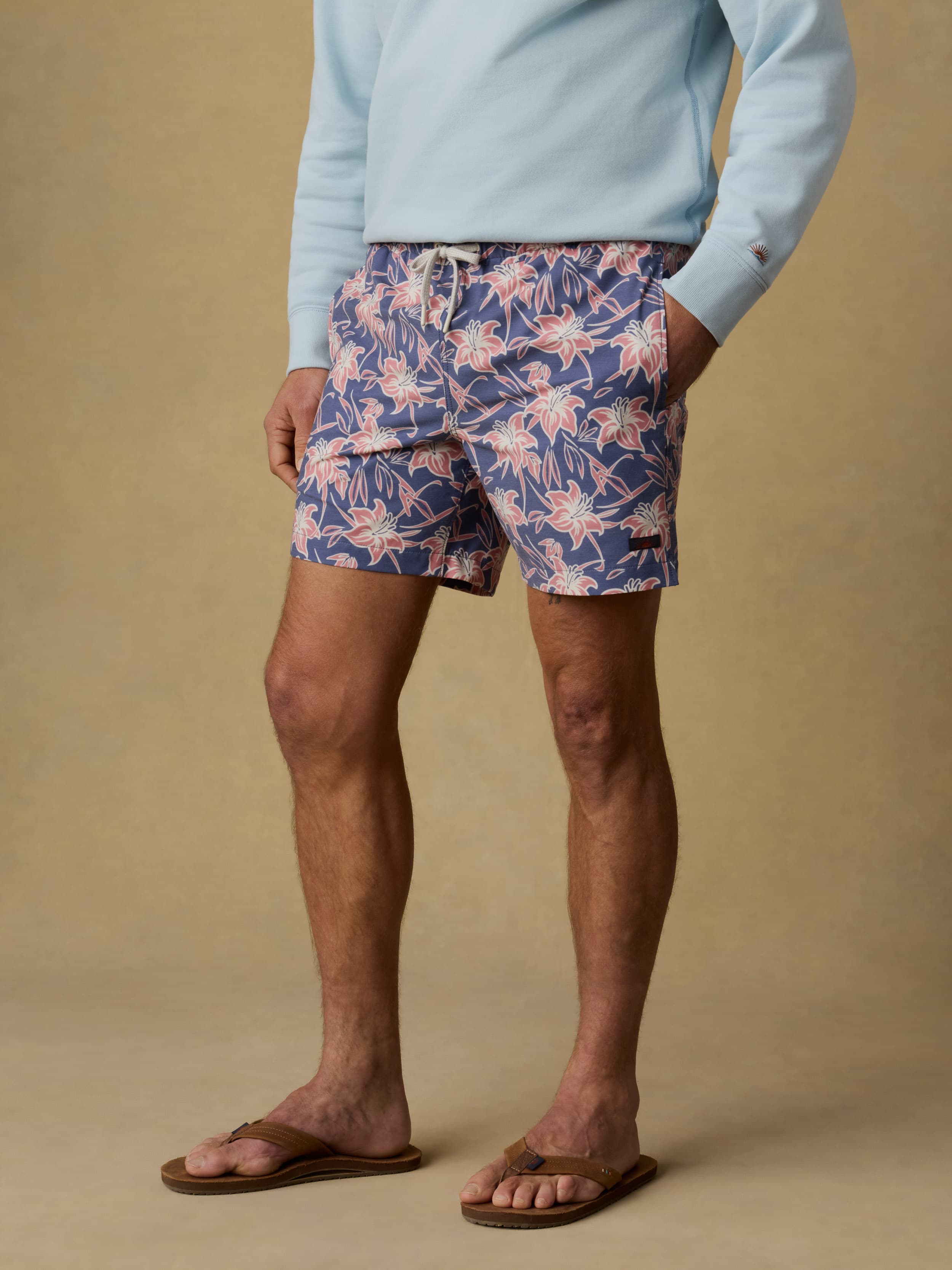 All Day™ Trunk (6") - Navy Red Lotus | Faherty Brand