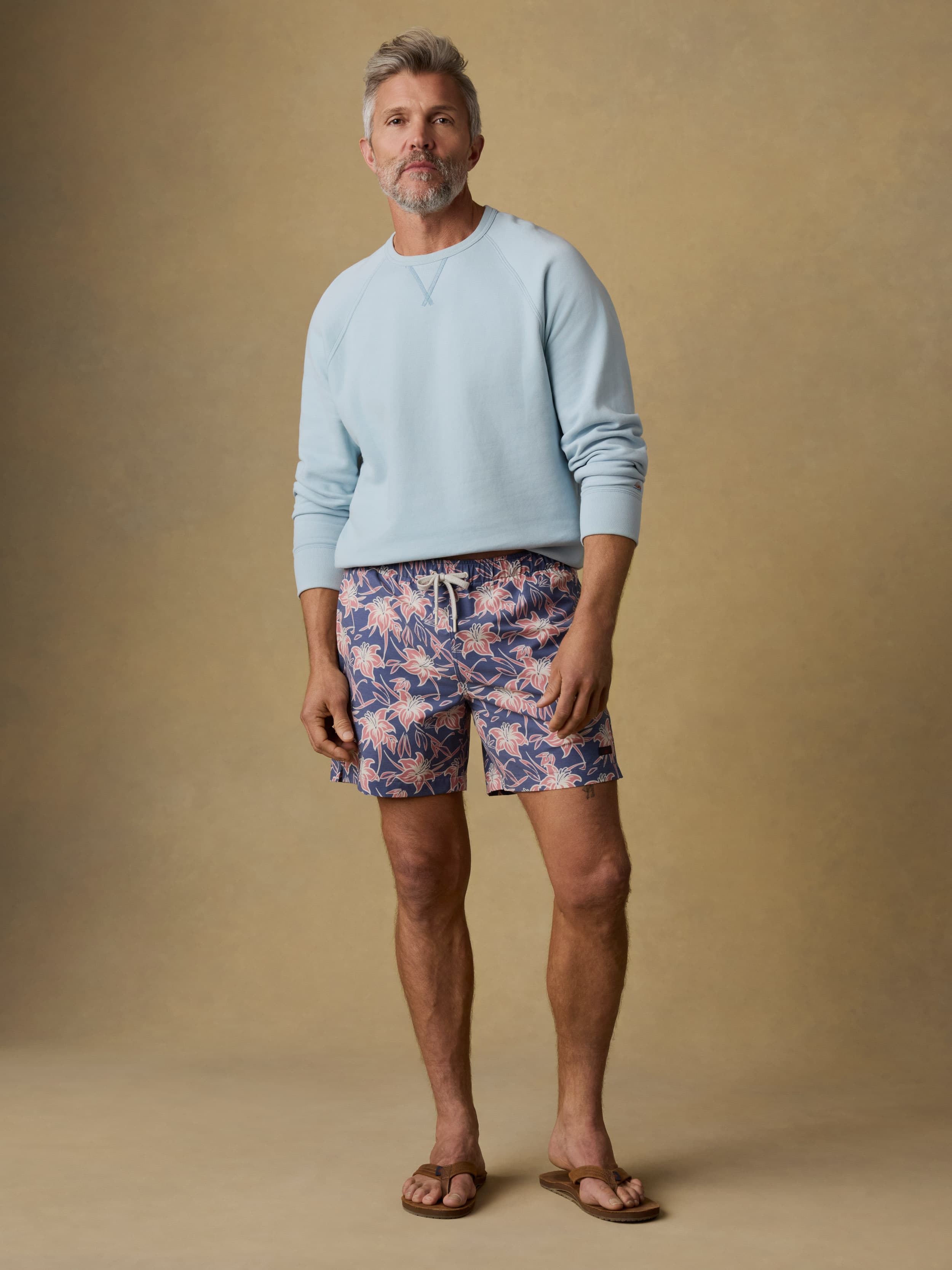 All Day™ Trunk (6") - Navy Red Lotus | Faherty Brand