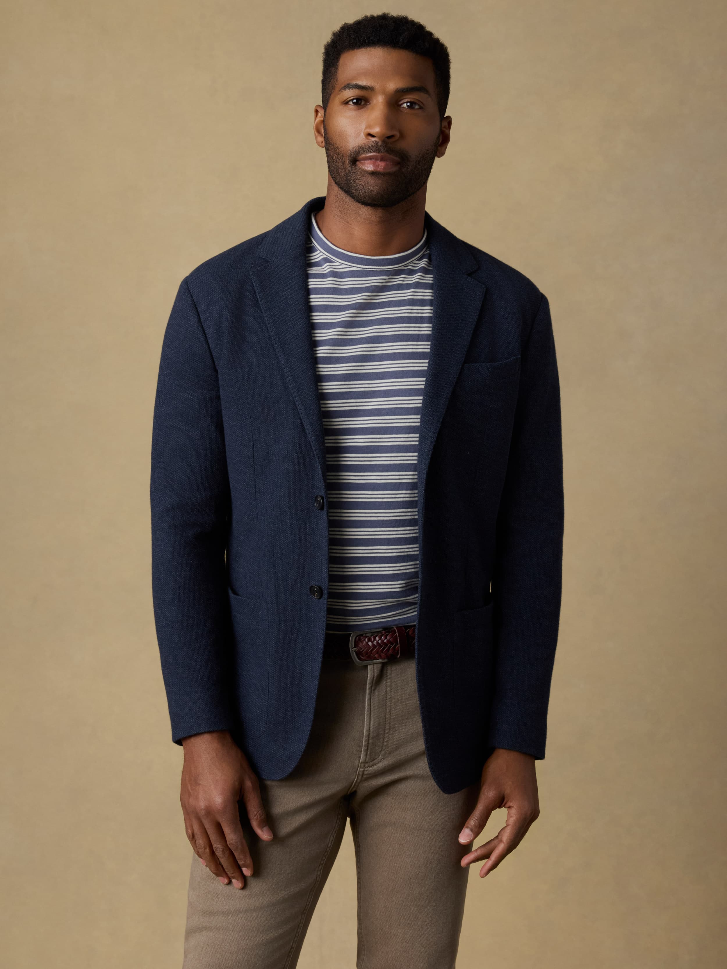 Highland Knit Blazer - Navy Ridge Melange | Faherty Brand