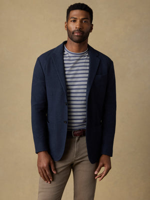 Highland Knit Blazer - Navy Ridge Melange