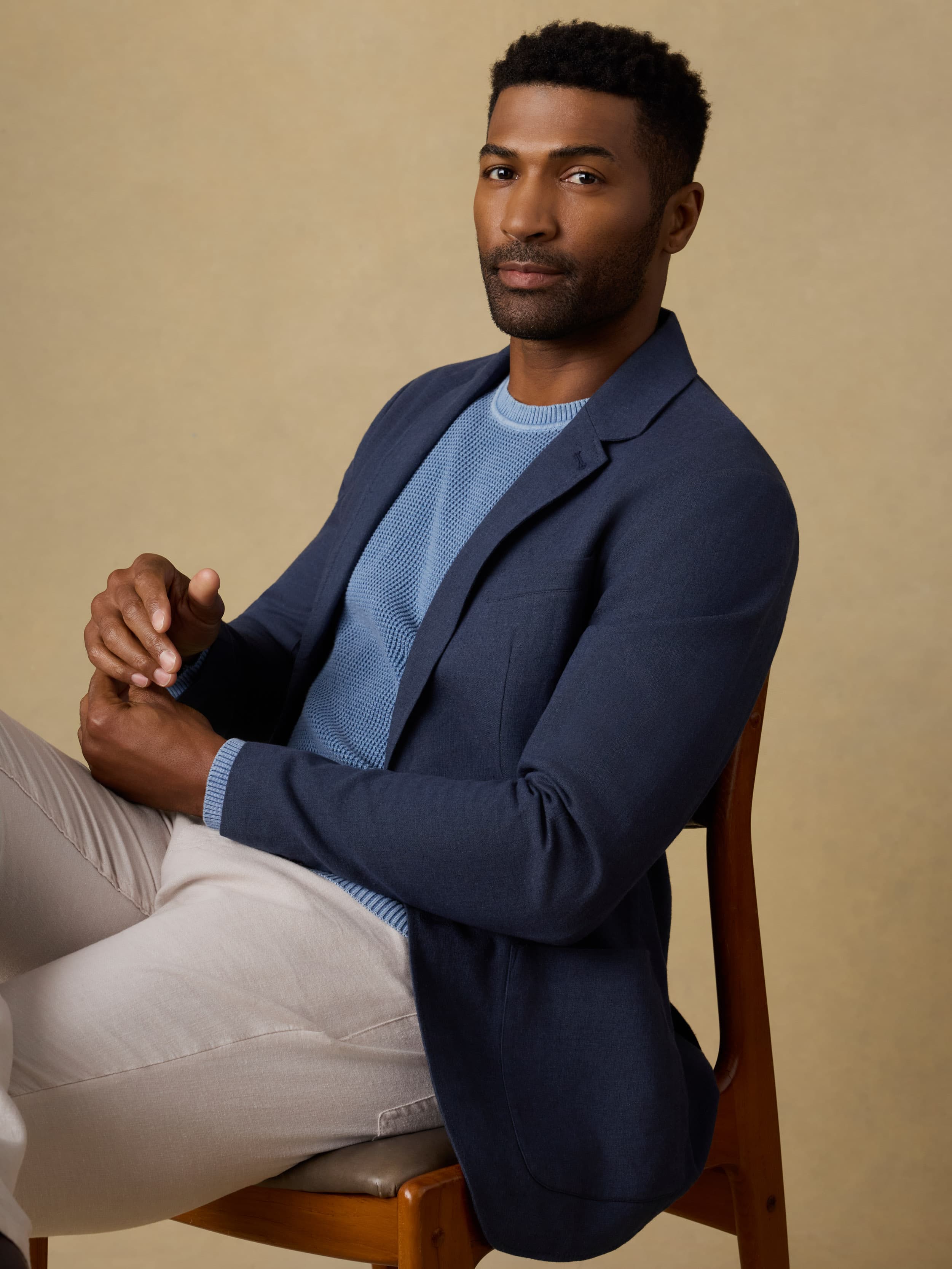 Movement™ Linen Blazer - Deep Sea Navy | Faherty Brand