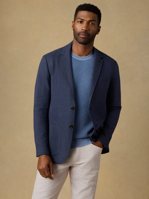 Movement™ Linen Blazer - Deep Sea Navy