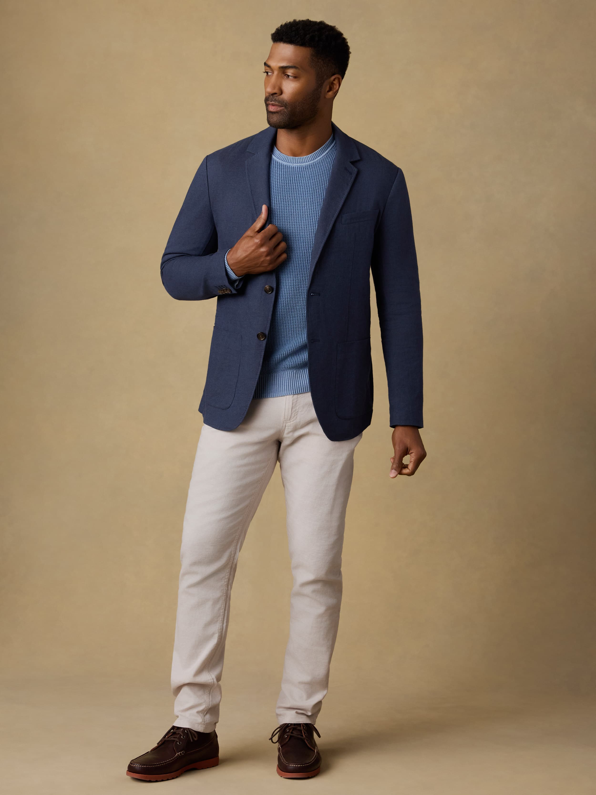 Movement™ Linen Blazer - Deep Sea Navy | Faherty Brand
