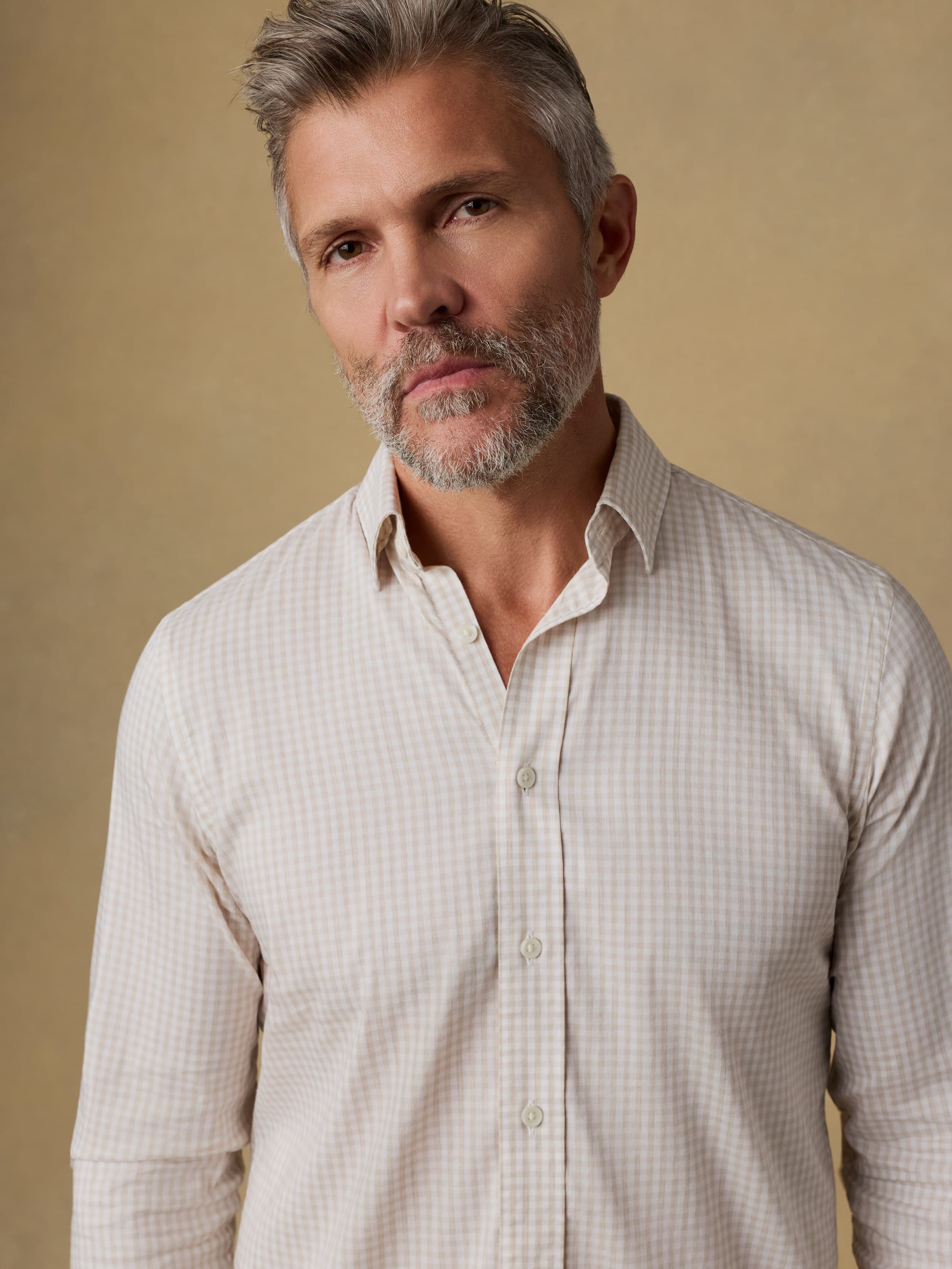 The Movement™ Shirt - Faded Khaki Gingham | Faherty Brand