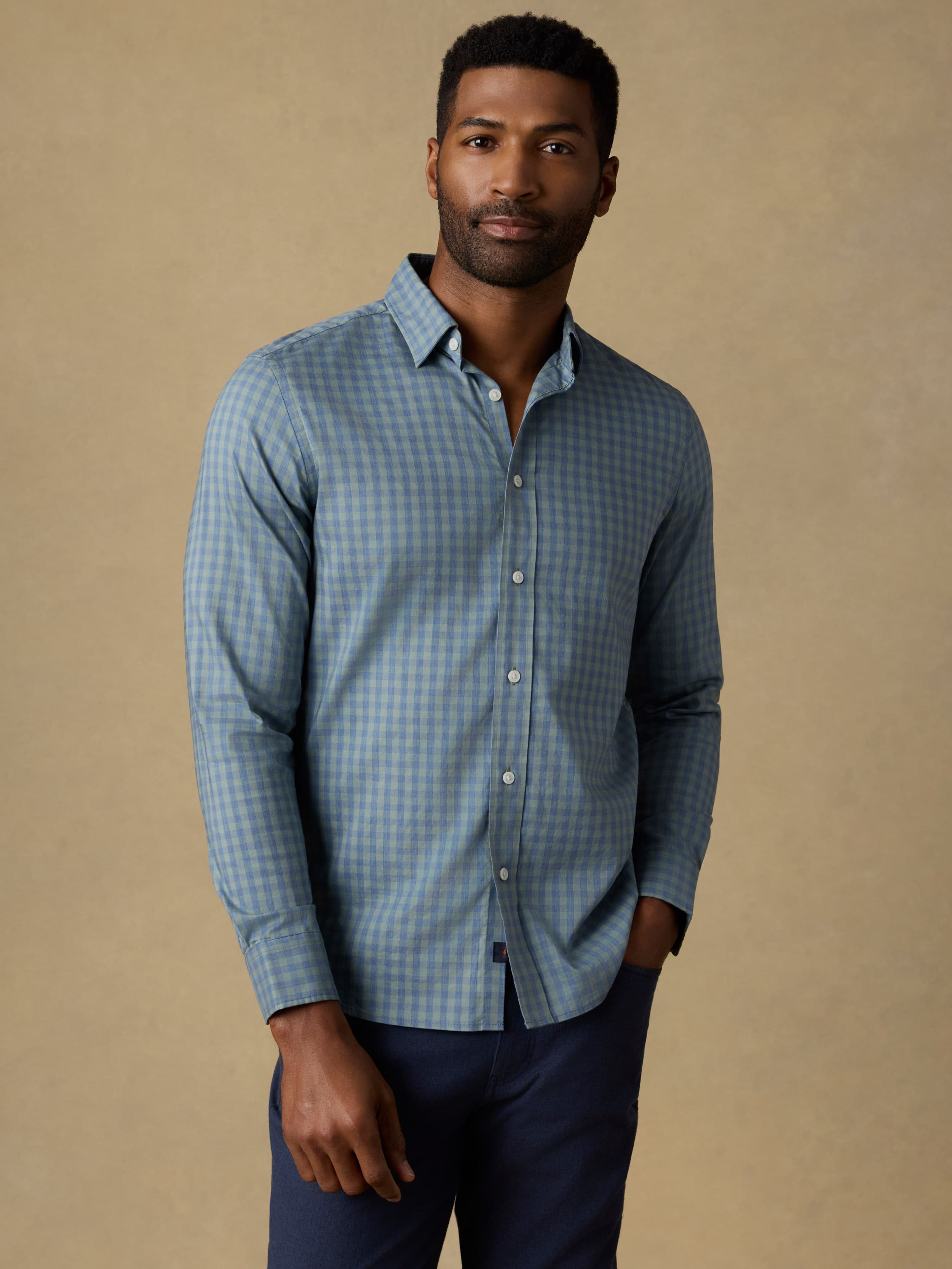 The Movement™ Shirt - Sage Marine Gingham | Faherty Brand