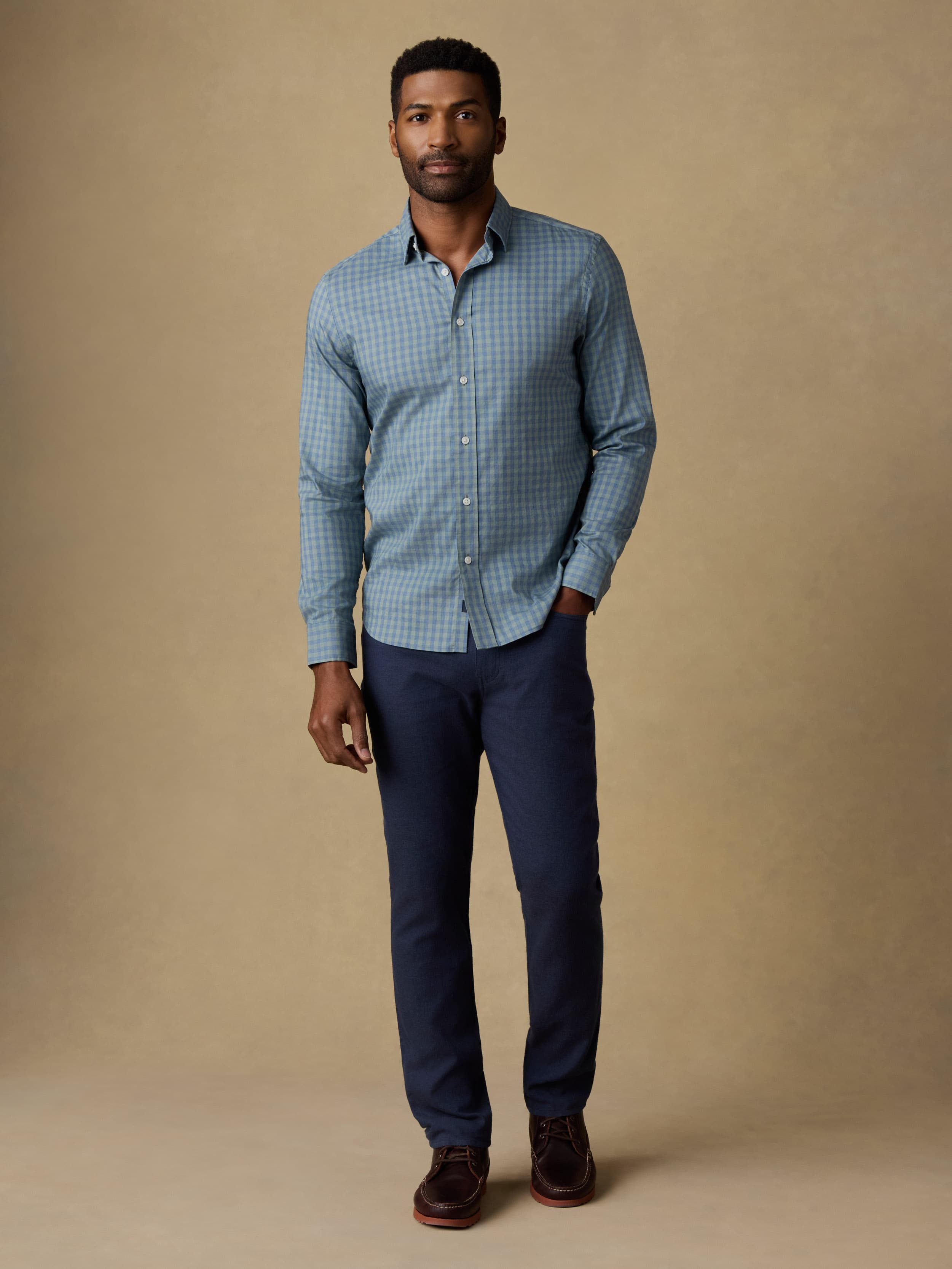 The Movement™ Shirt - Sage Marine Gingham | Faherty Brand