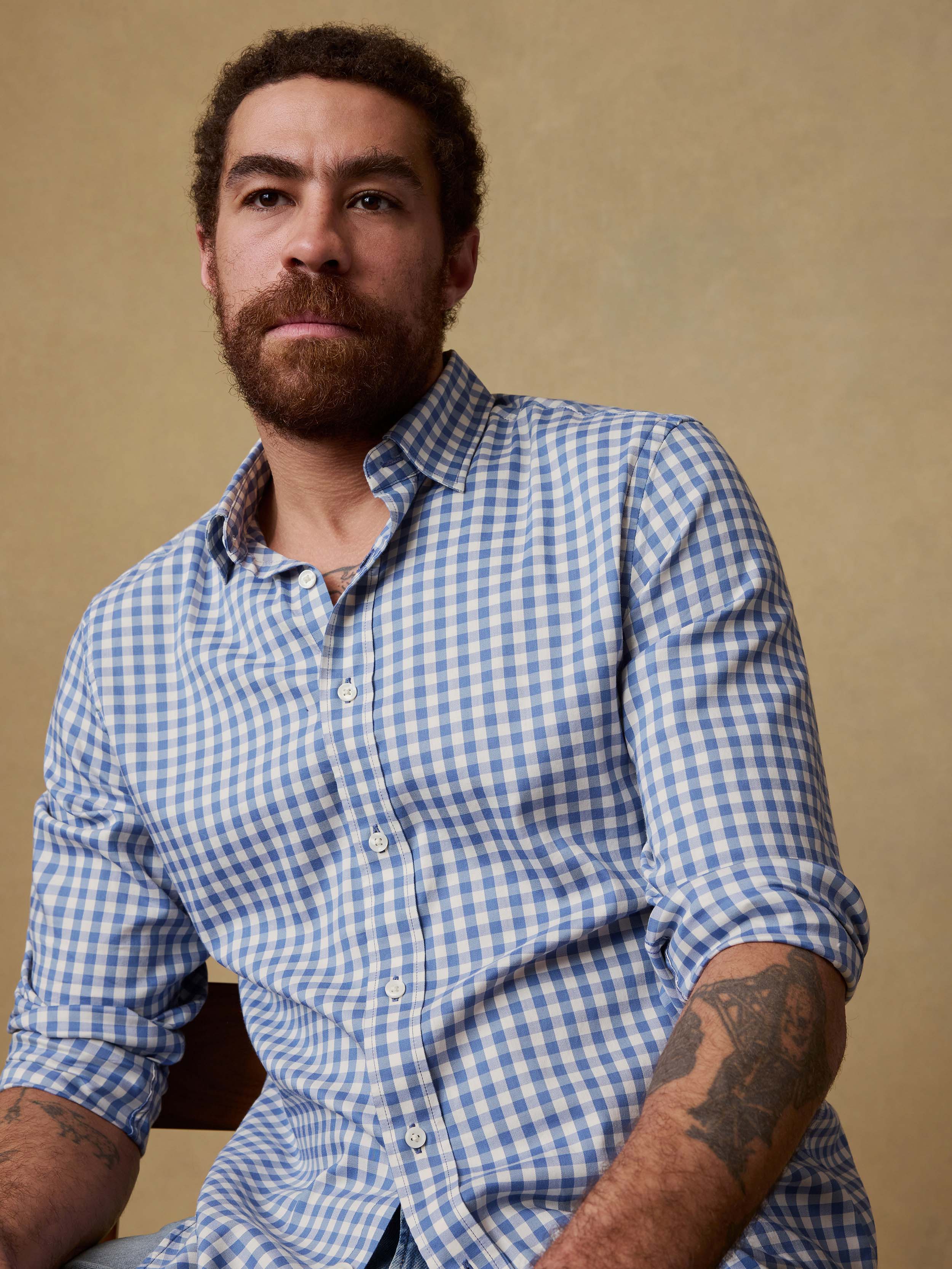 The Movement™ Shirt - Blue Birch Gingham | Faherty Brand