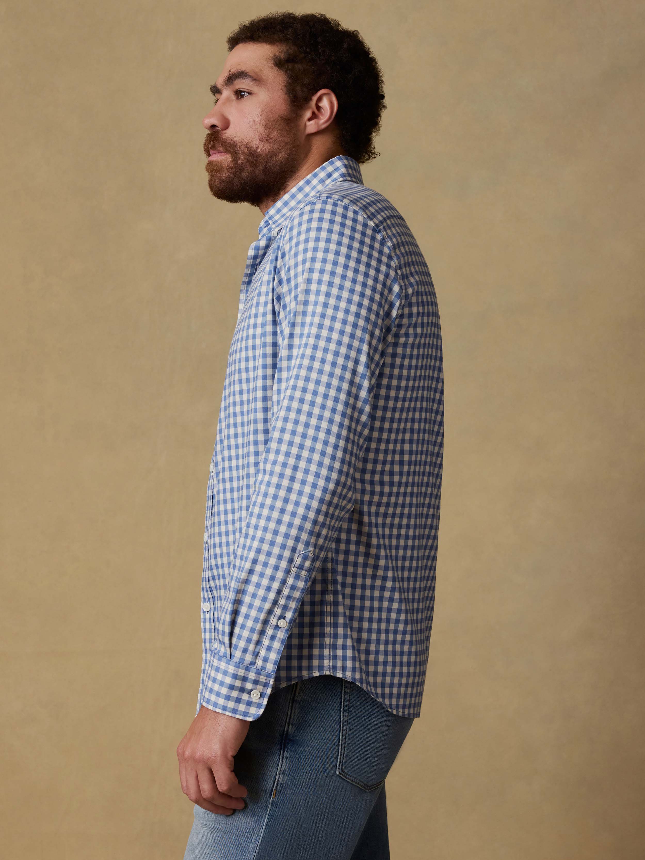 The Movement™ Shirt - Blue Birch Gingham | Faherty Brand