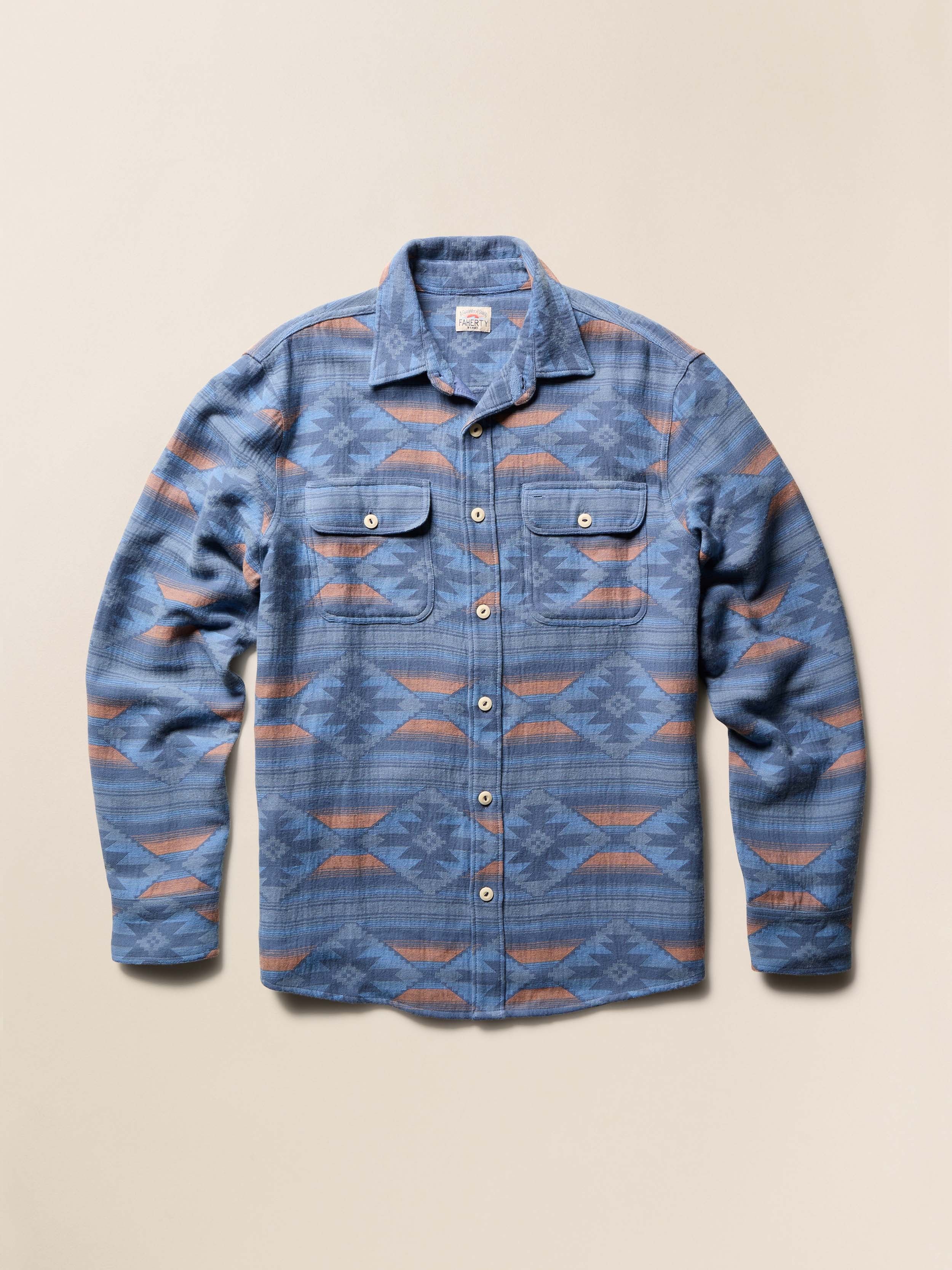 Doug Good Feather Canyon Overshirt - Blue Western Range | Faherty Brand