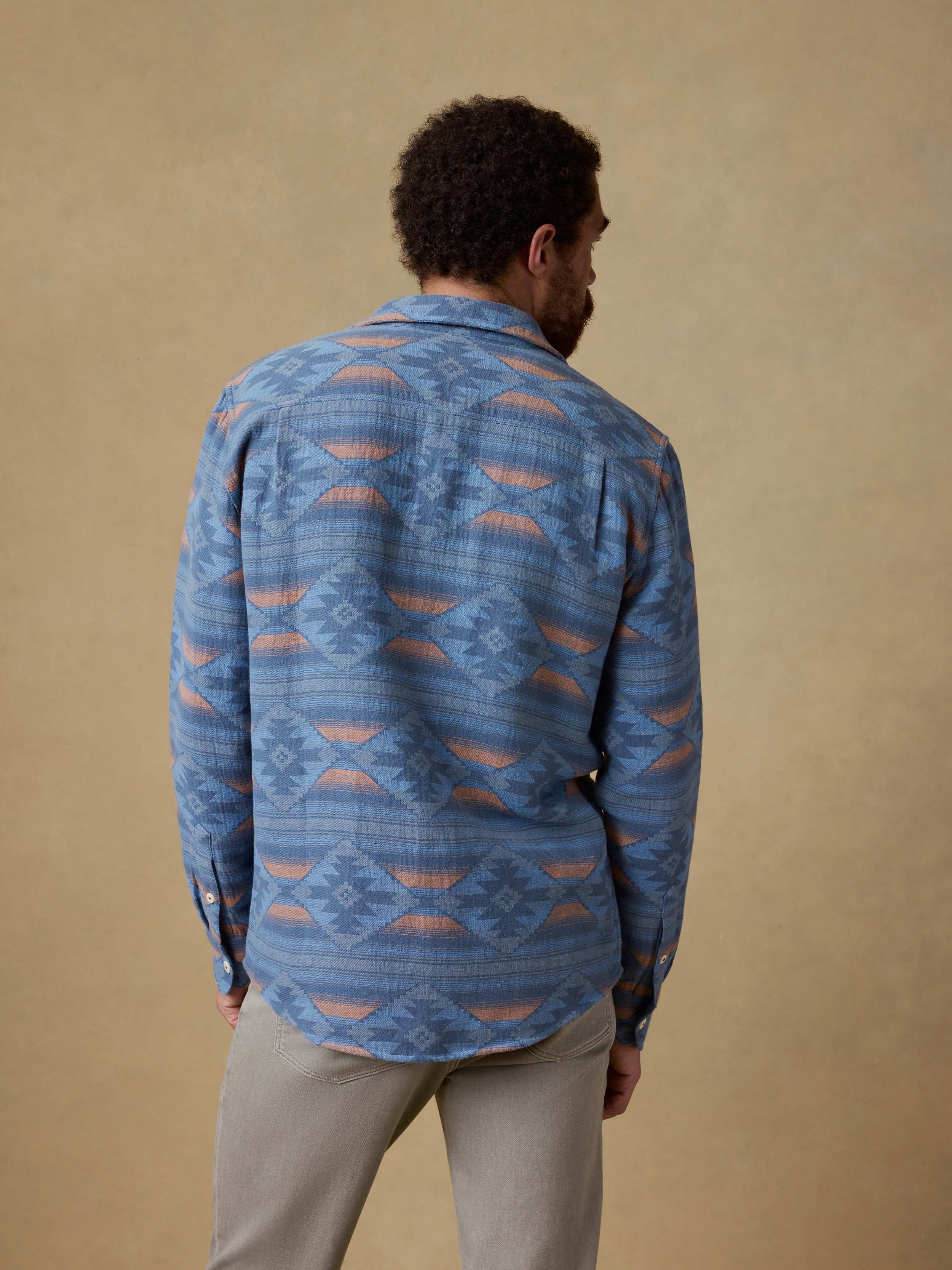 Doug Good Feather Canyon Overshirt - Blue Western Range | Faherty Brand