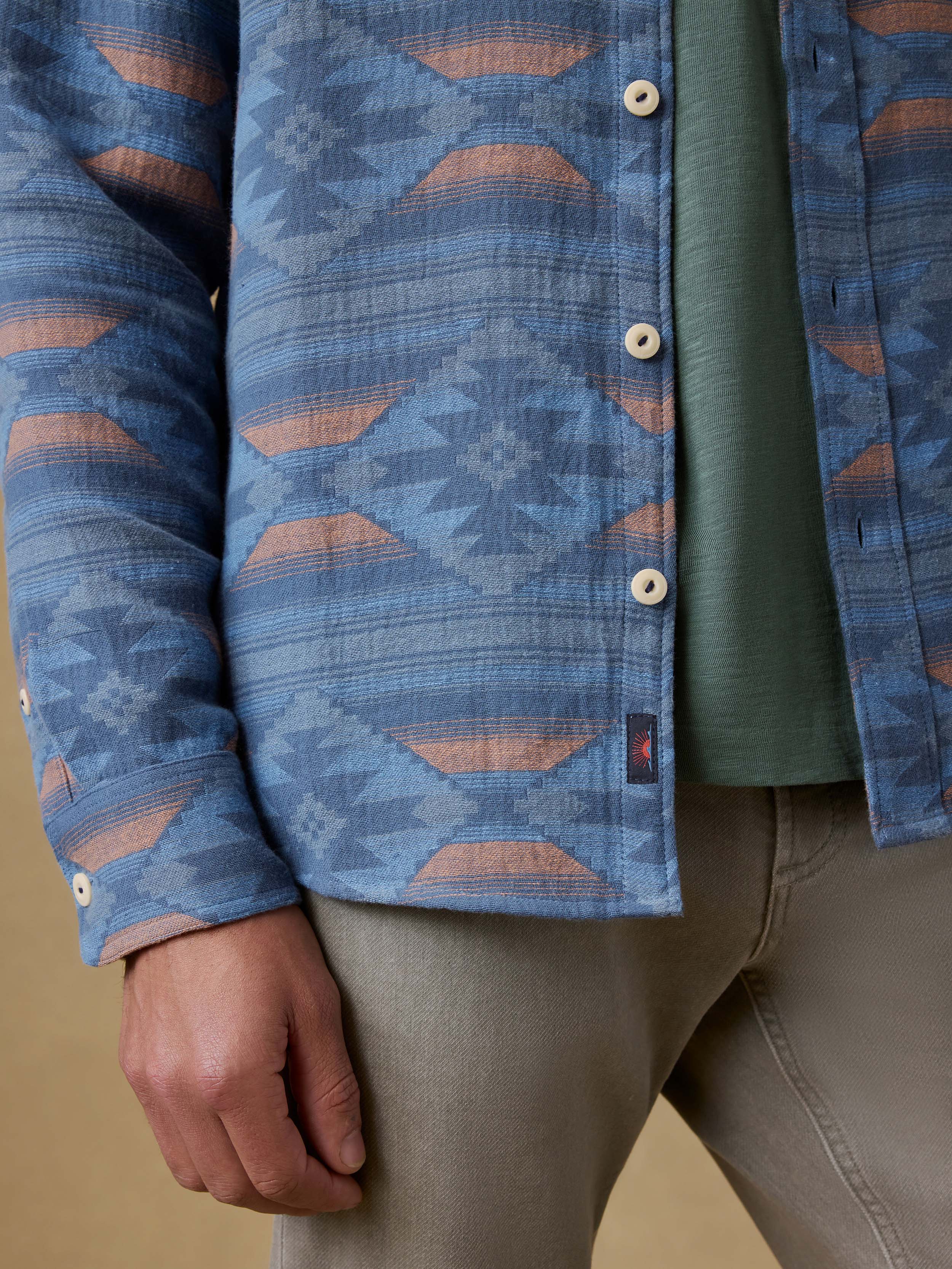 Doug Good Feather Canyon Overshirt - Blue Western Range | Faherty Brand