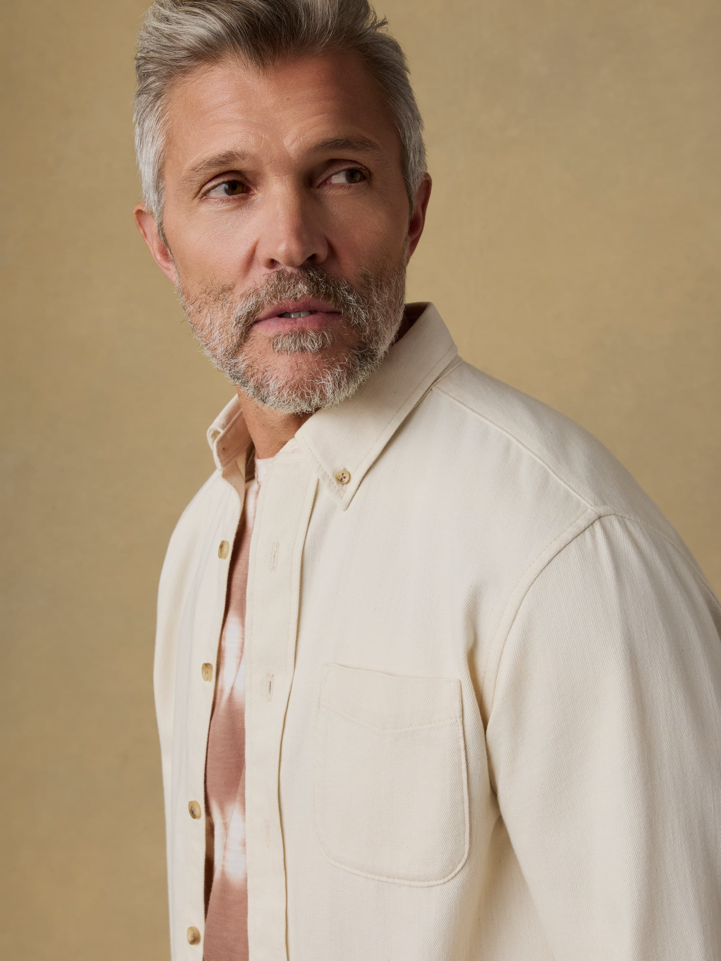 Organic Denim Button Down Shirt - Natural | Faherty Brand
