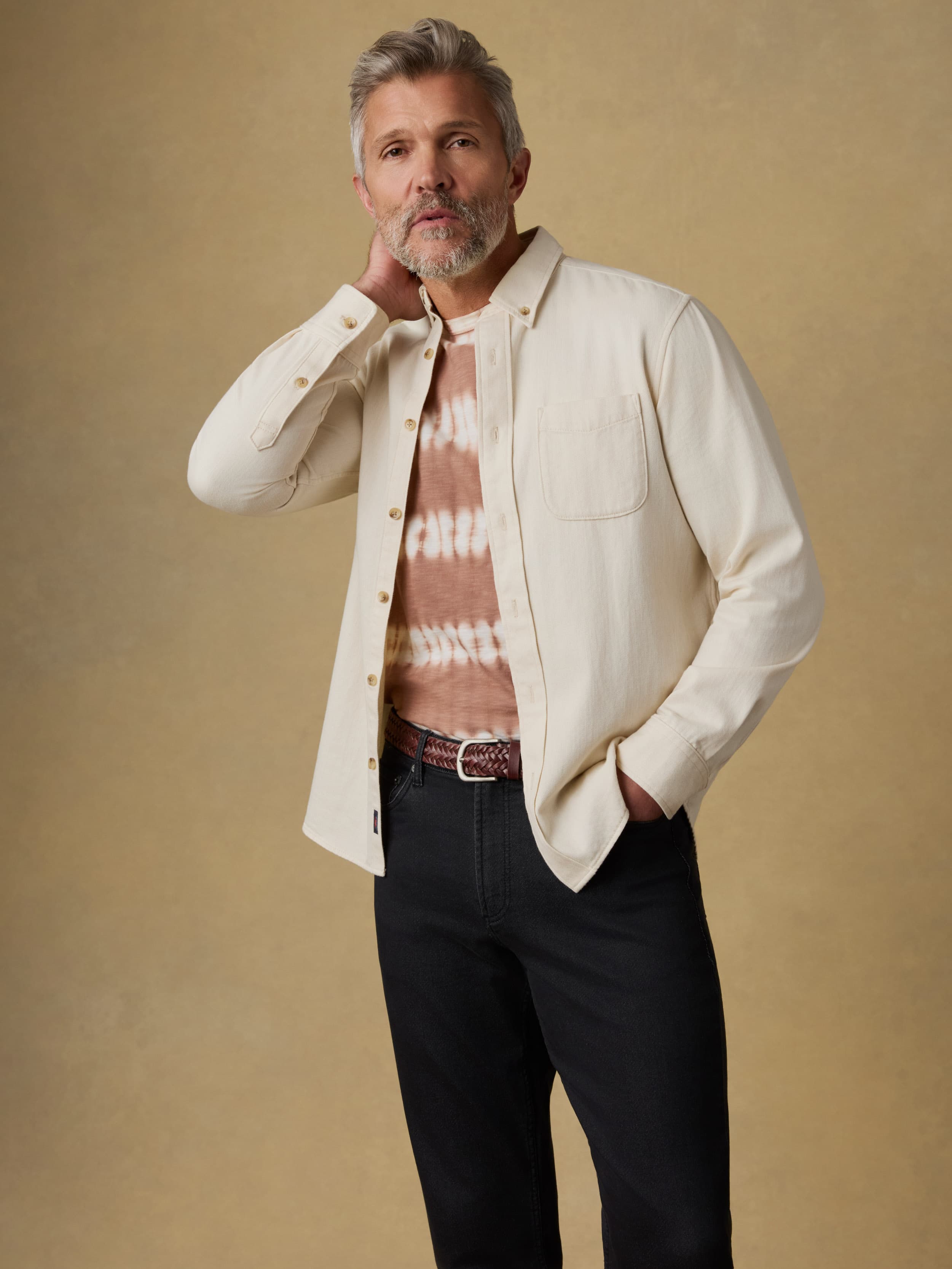 Organic Denim Button Down Shirt - Natural | Faherty Brand