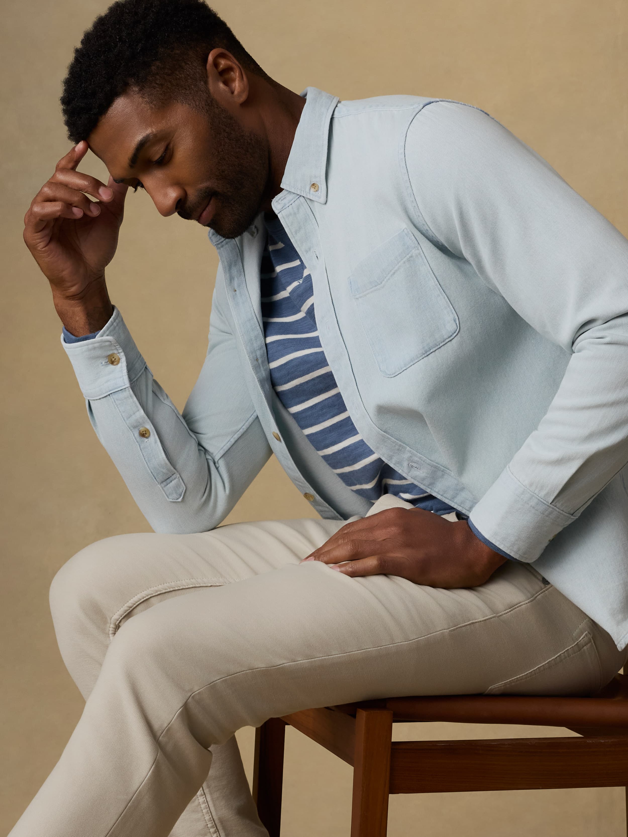 Organic Denim Button Down Shirt - Rocky River Wash | Faherty Brand