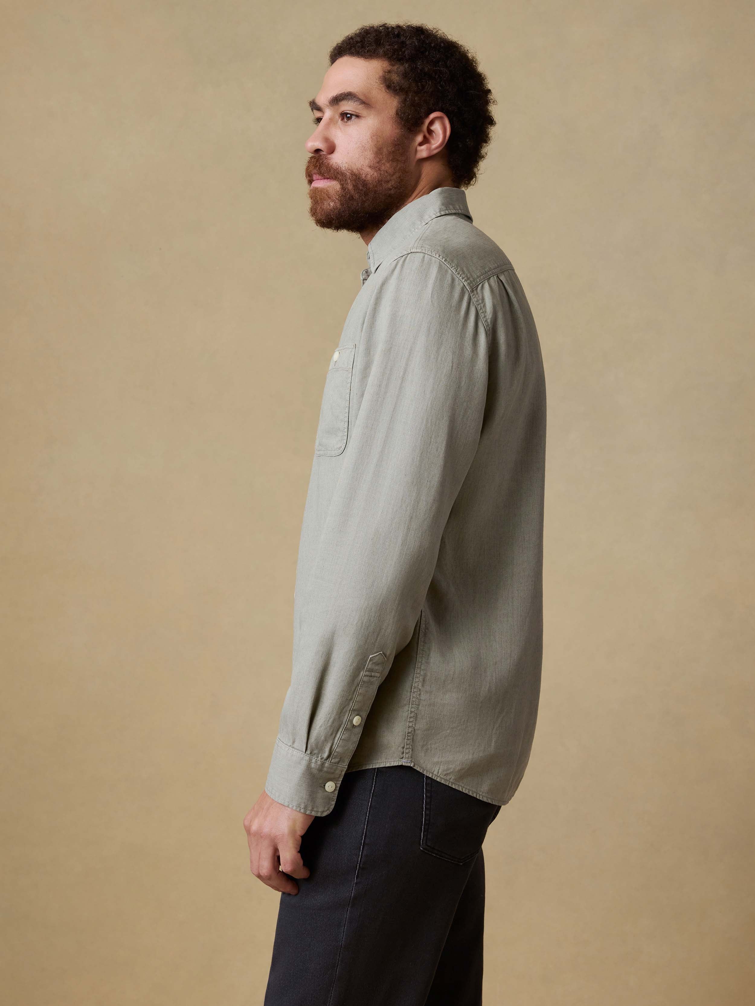 Tried & True Chambray Workshirt - Coastal Sage | Faherty Brand