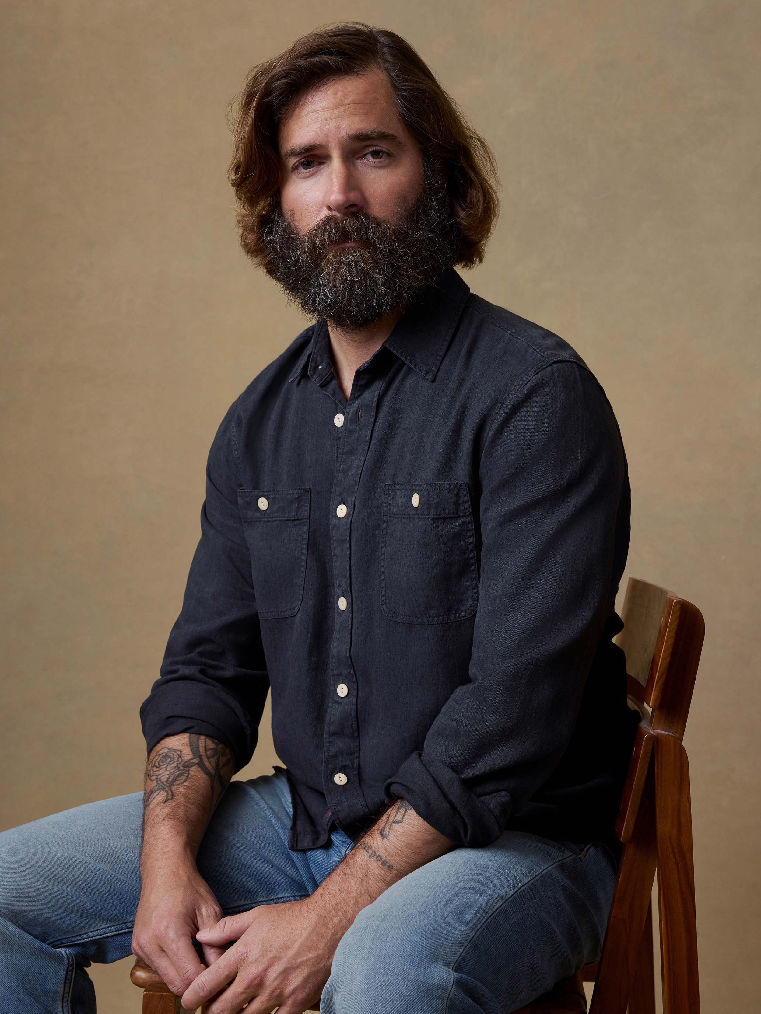 Tried & True Chambray Workshirt - Durango Black | Faherty Brand