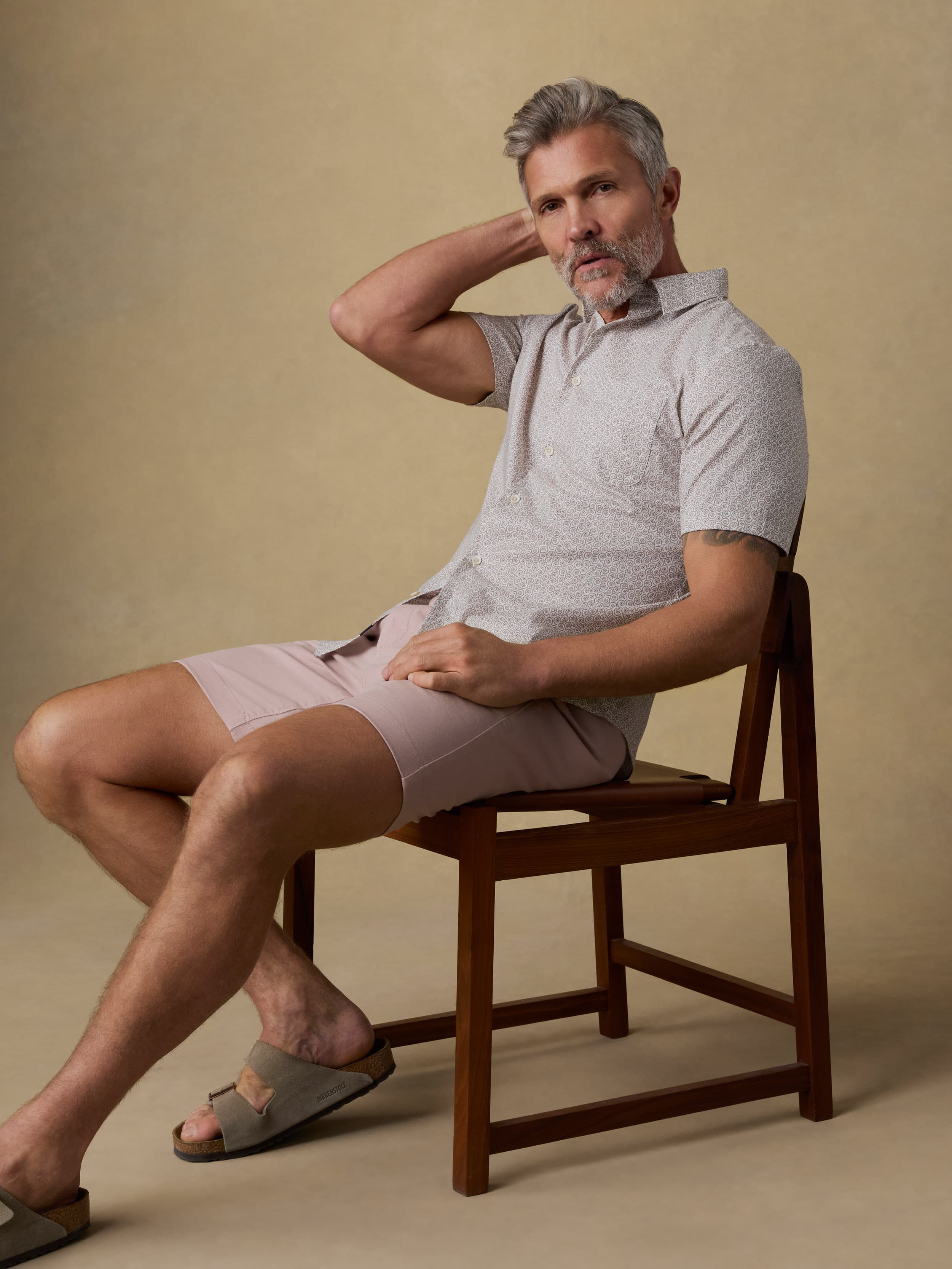 Short-Sleeve Movement™ Monterey Shirt - Wood Sunray Block | Faherty Brand