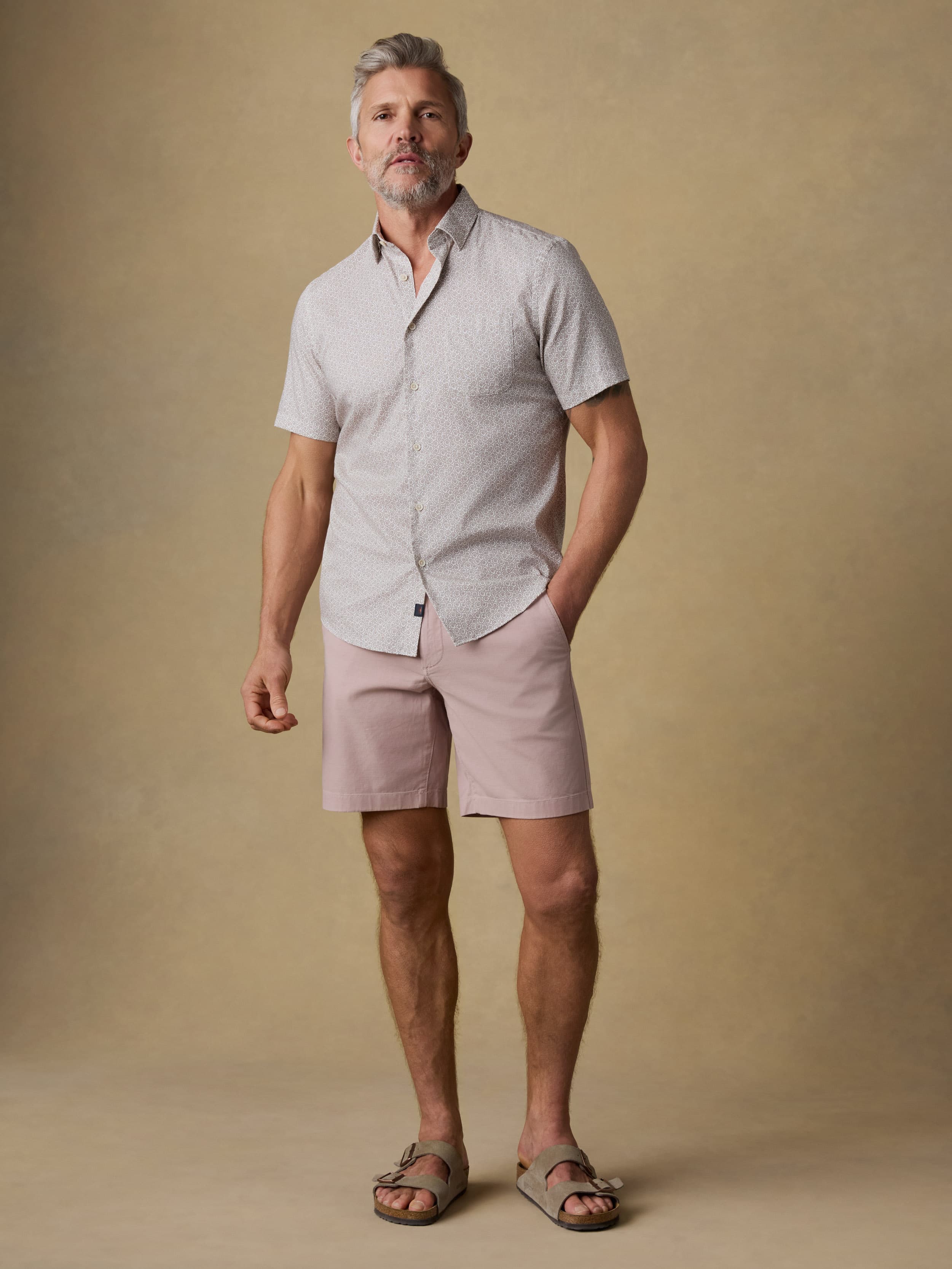 Short-Sleeve Movement™ Monterey Shirt - Wood Sunray Block | Faherty Brand